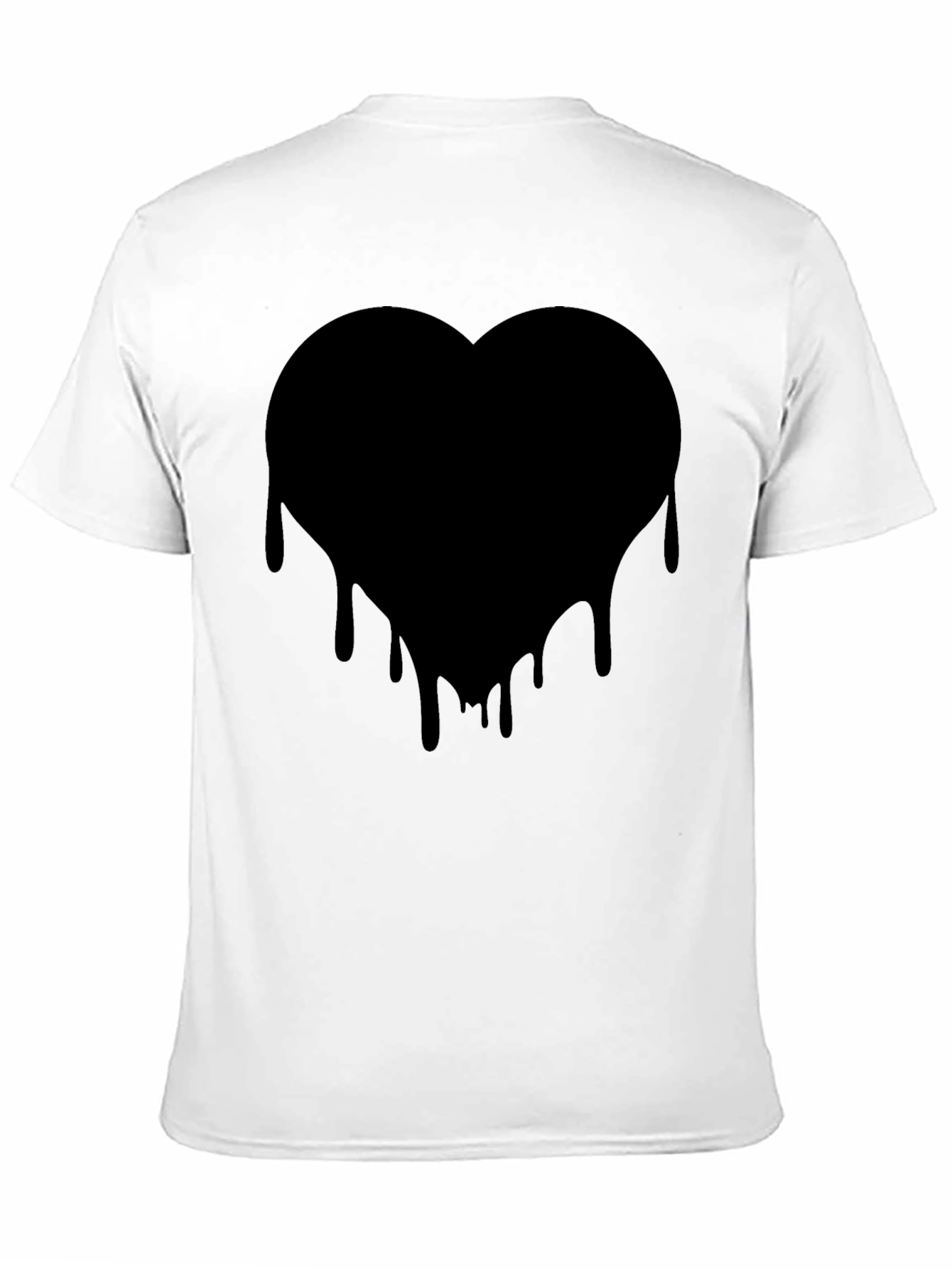 Mens Black Heart Drip Graphic Tee