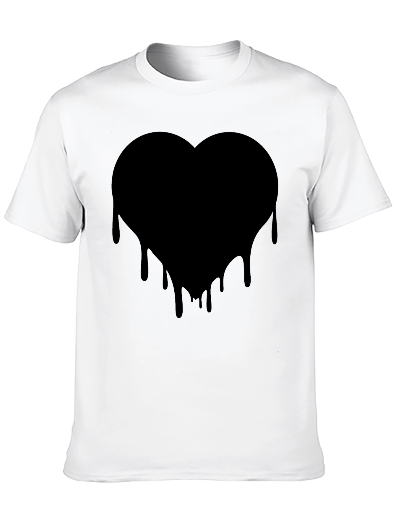 Mens Black Heart Drip Graphic Tee
