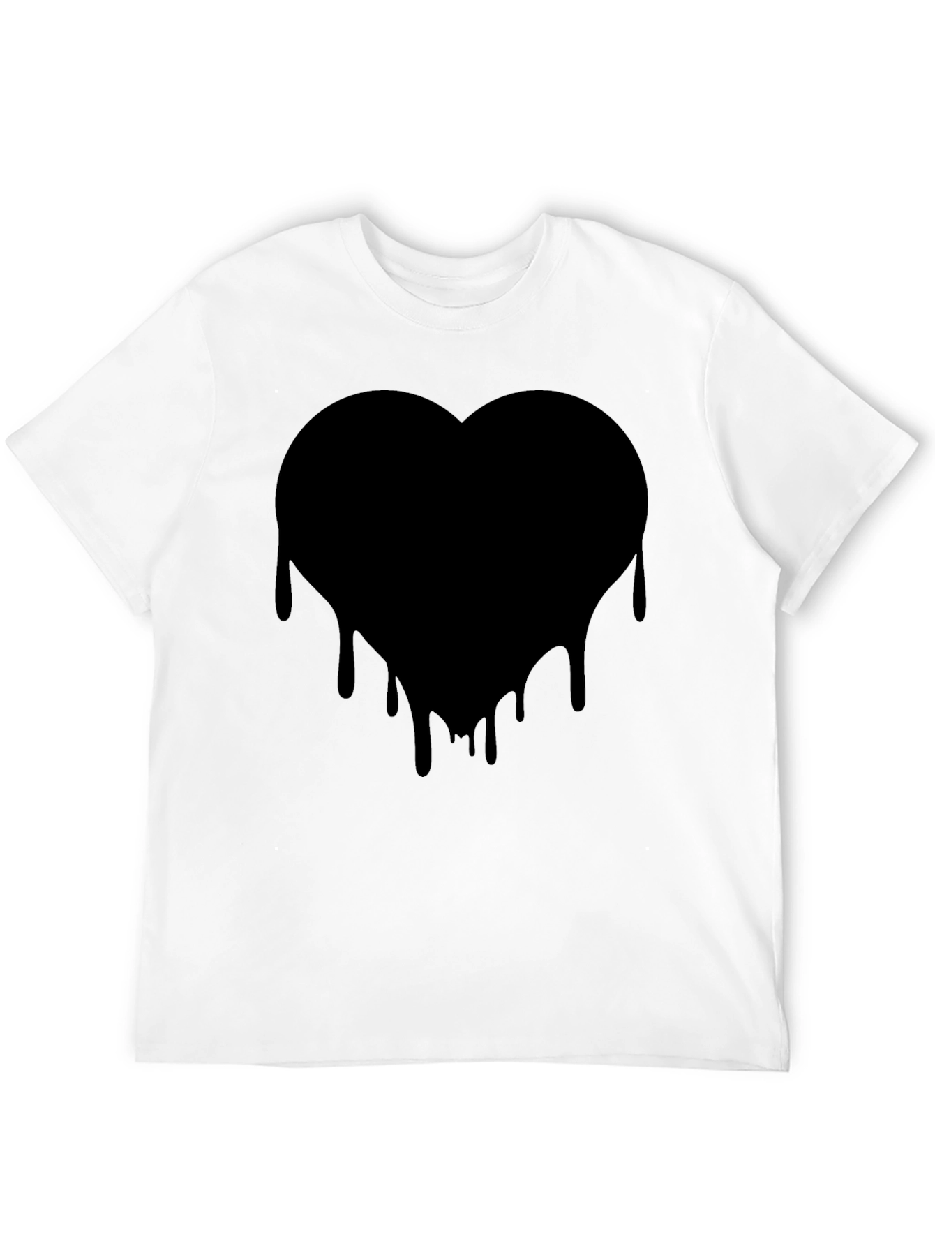 Mens Black Heart Drip Graphic Tee