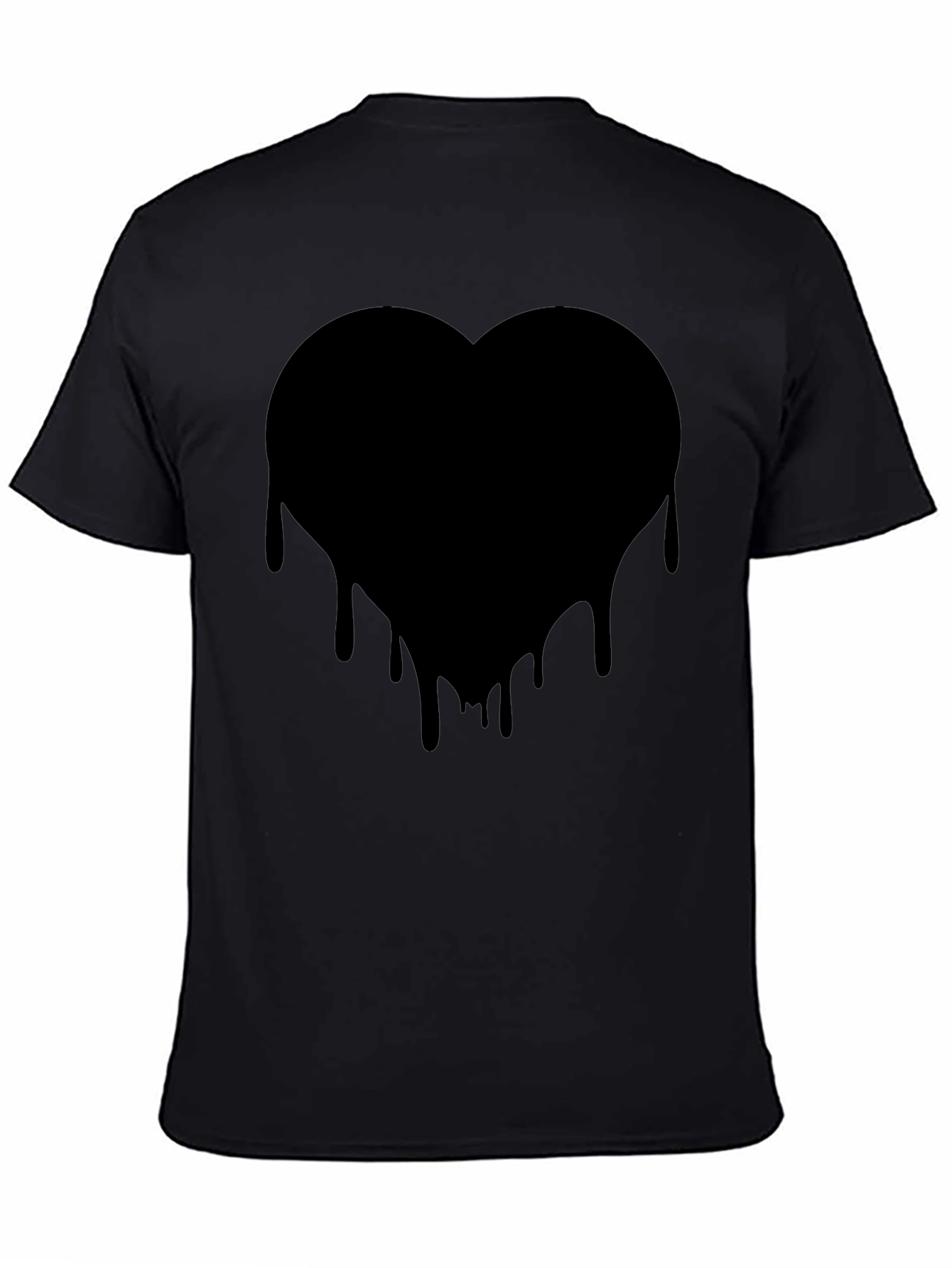 Mens Black Heart Drip Graphic Tee