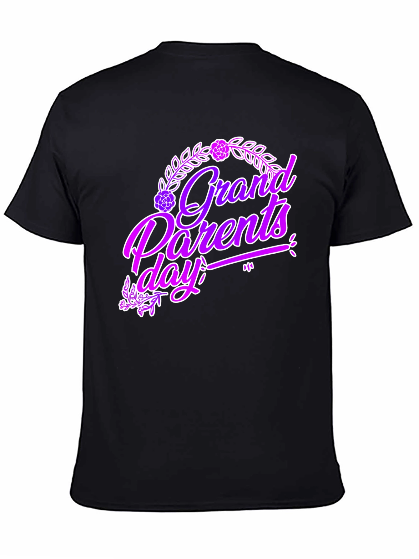 Grandparents Day Graphic Tee - Black Cotton T-Shirt