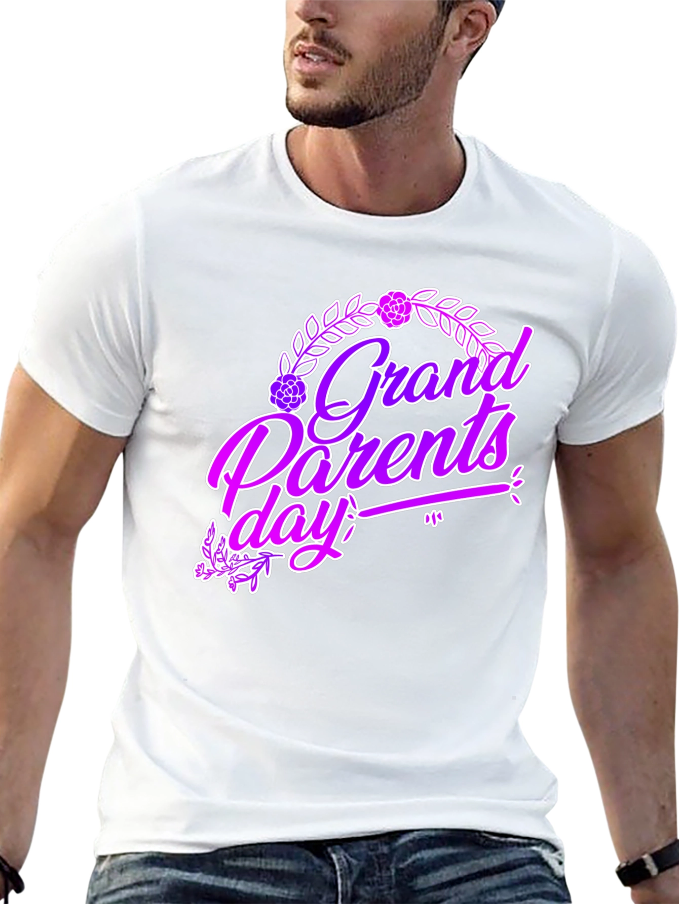 Grandparents Day Graphic Tee - Black Cotton T-Shirt