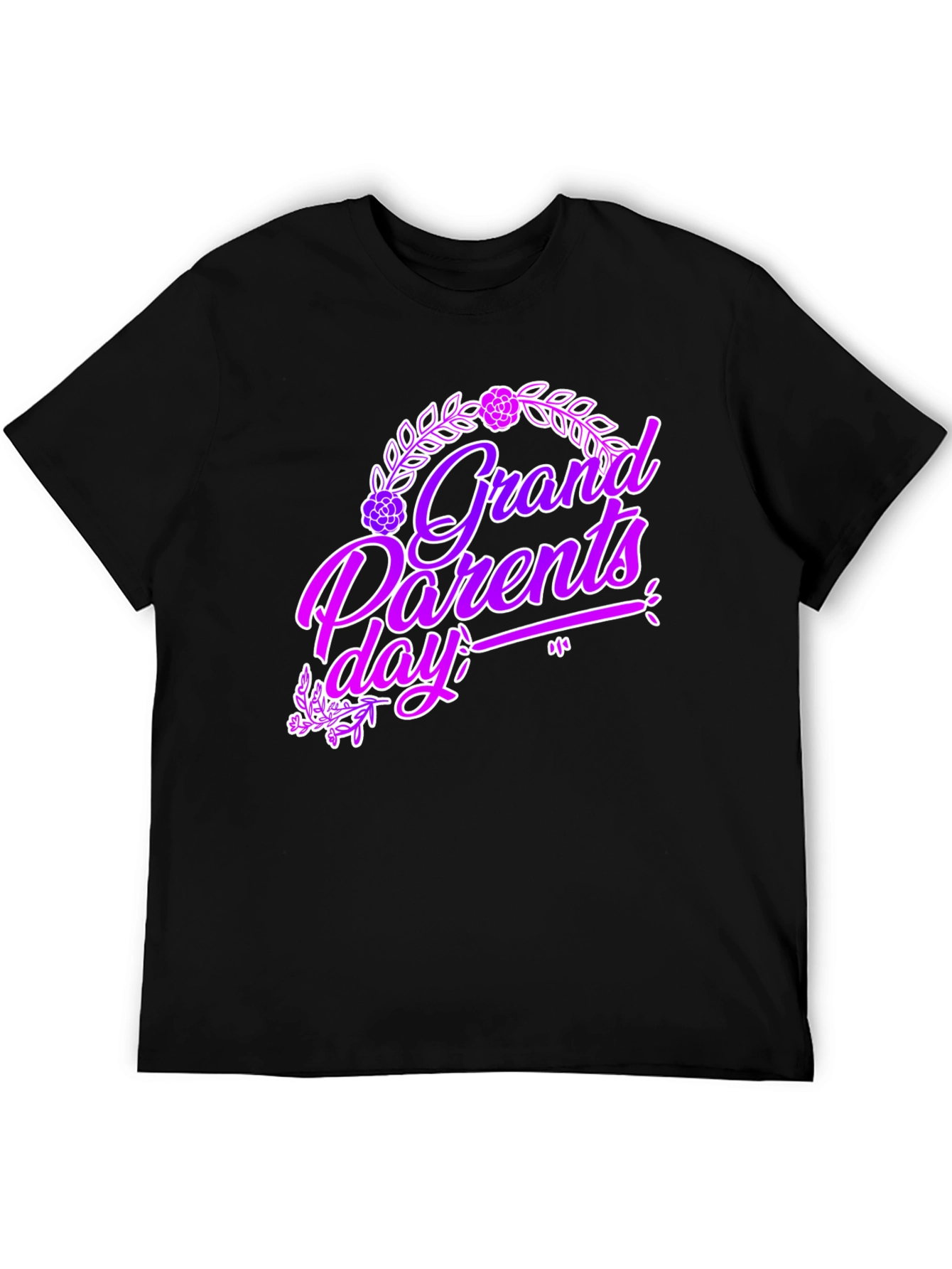 Grandparents Day Graphic Tee - Black Cotton T-Shirt