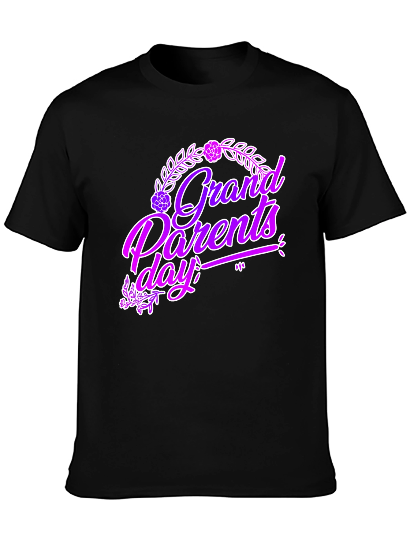 Grandparents Day Graphic Tee - Black Cotton T-Shirt