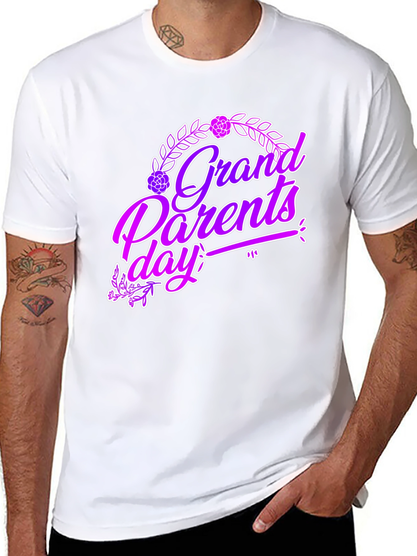 Grandparents Day Graphic Tee - Black Cotton T-Shirt