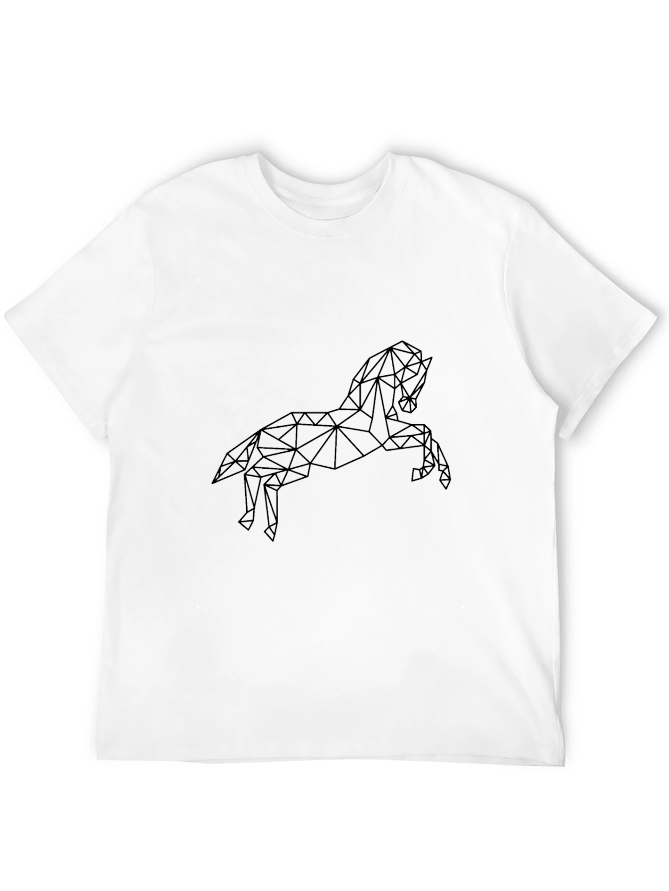 Geometric Horse Graphic Tee - Stylish Black T-Shirt