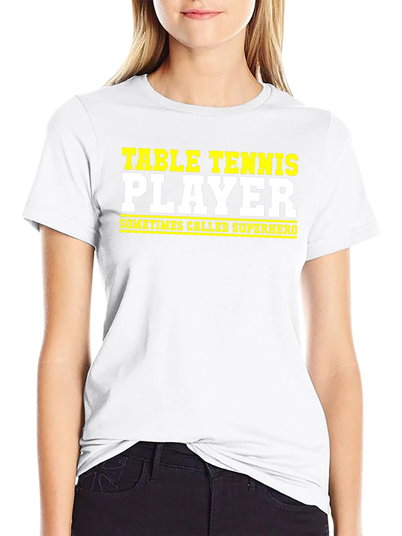 Table Tennis Player Superhero Graphic Tee