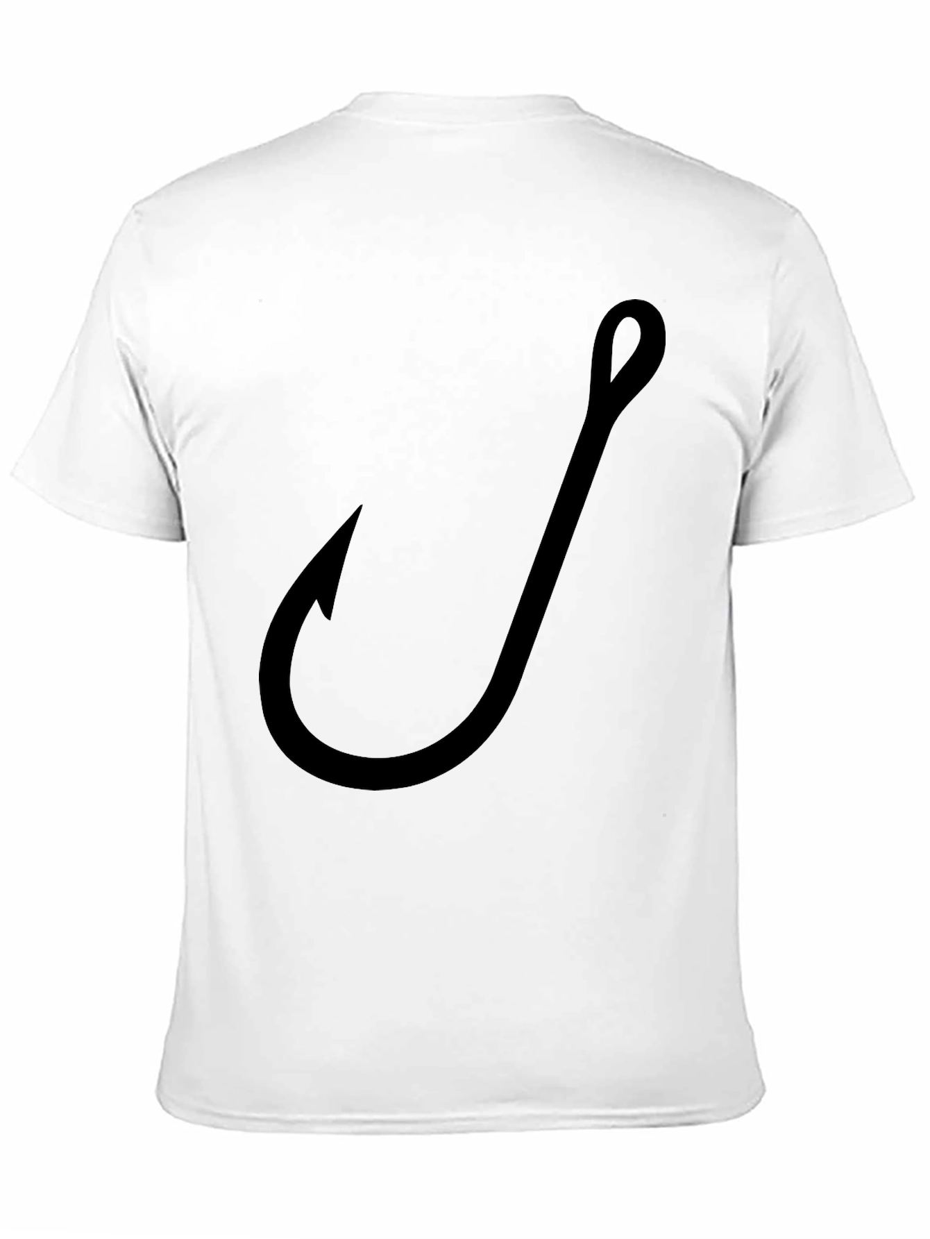 Fishing Hook Graphic Tee - Black Cotton T-Shirt