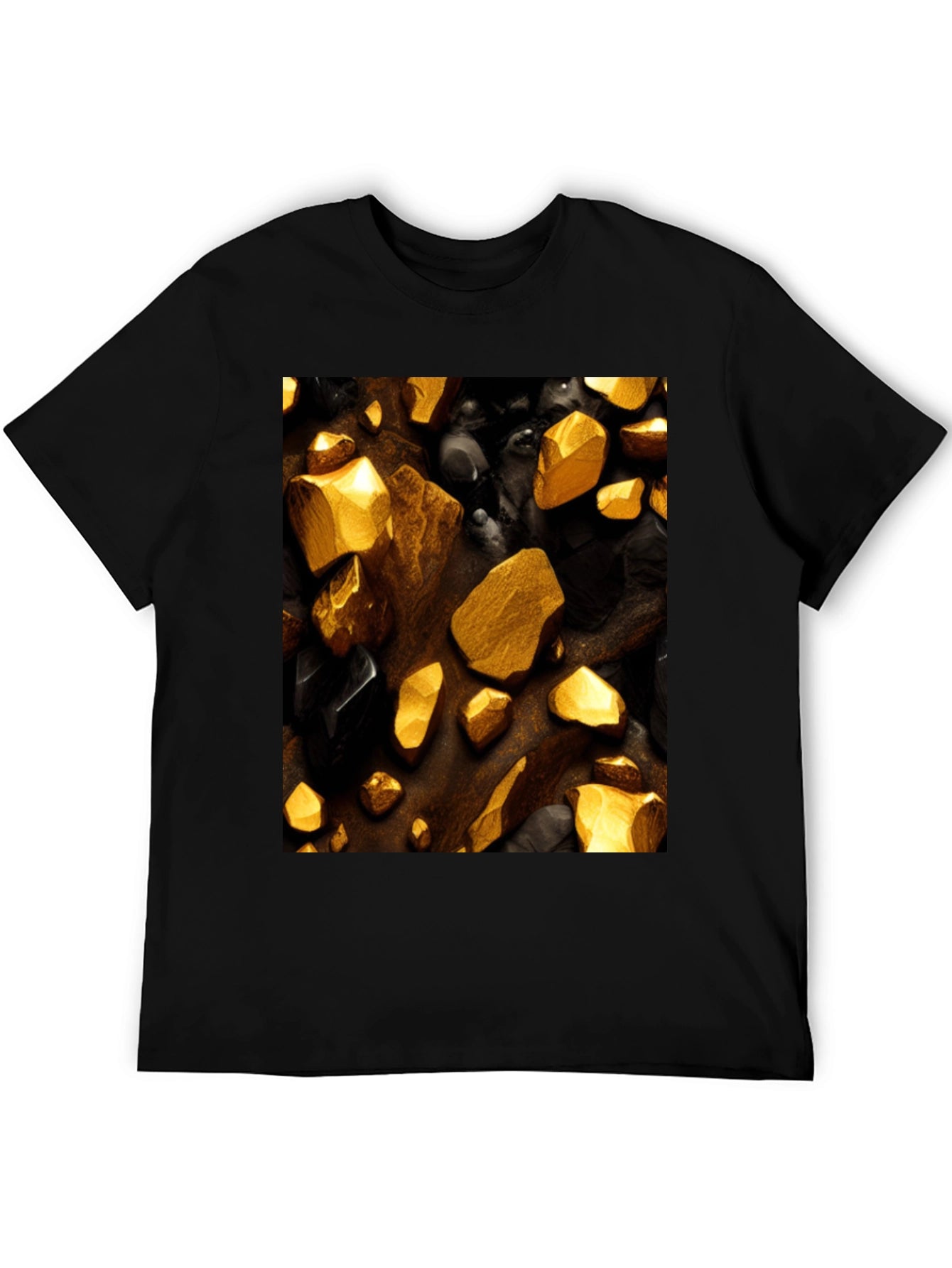 Gold & Onyx Rock Graphic Tee - Premium Quality