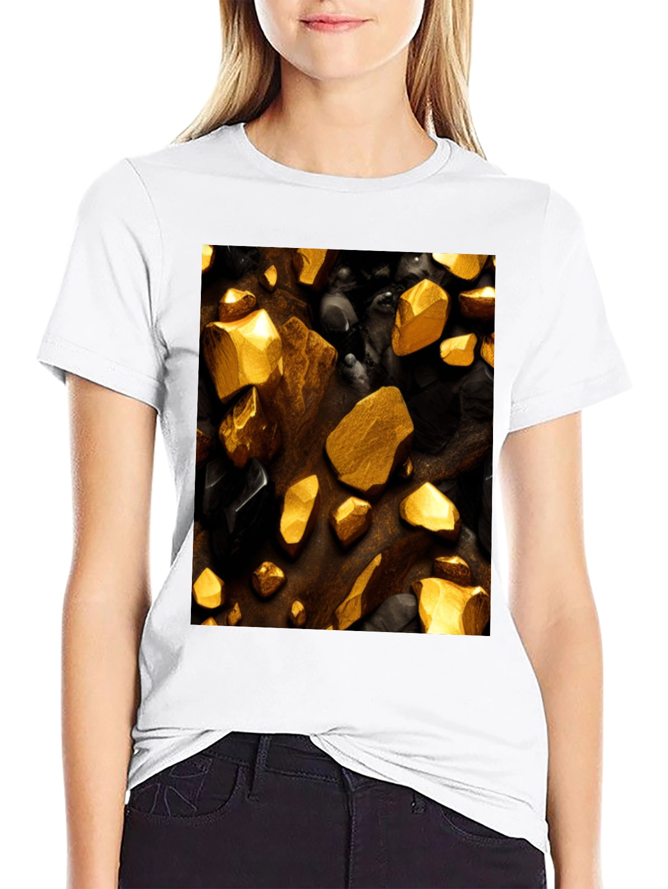 Gold & Onyx Rock Graphic Tee - Premium Quality