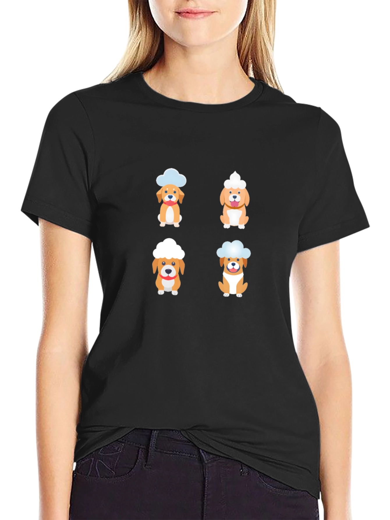 Dog Chef T-Shirt Cute Puppy Design Black Tee