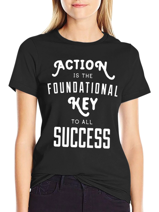 Action is Key Black Graphic T-Shirt