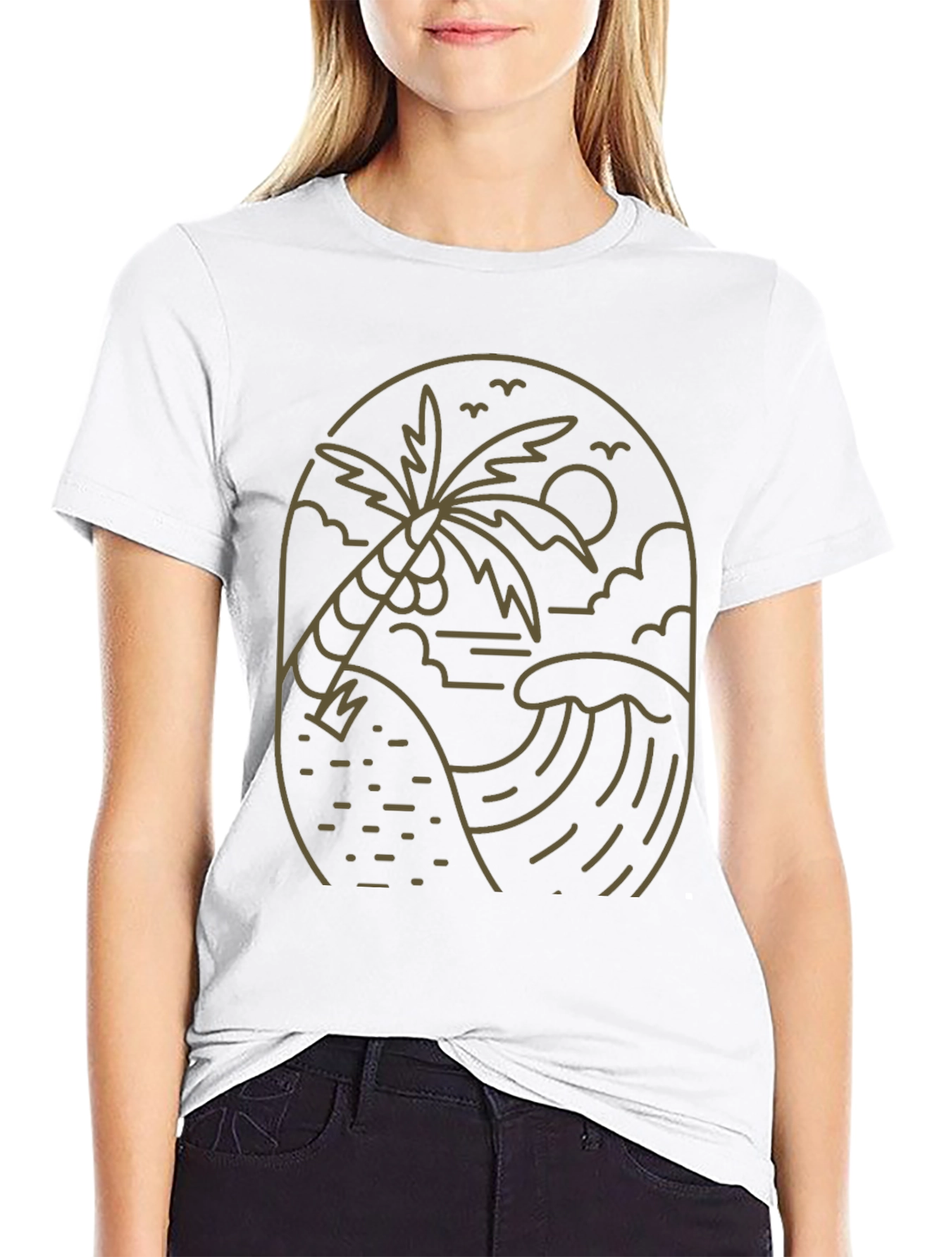 Coastal Palm Graphic T-Shirt - Black