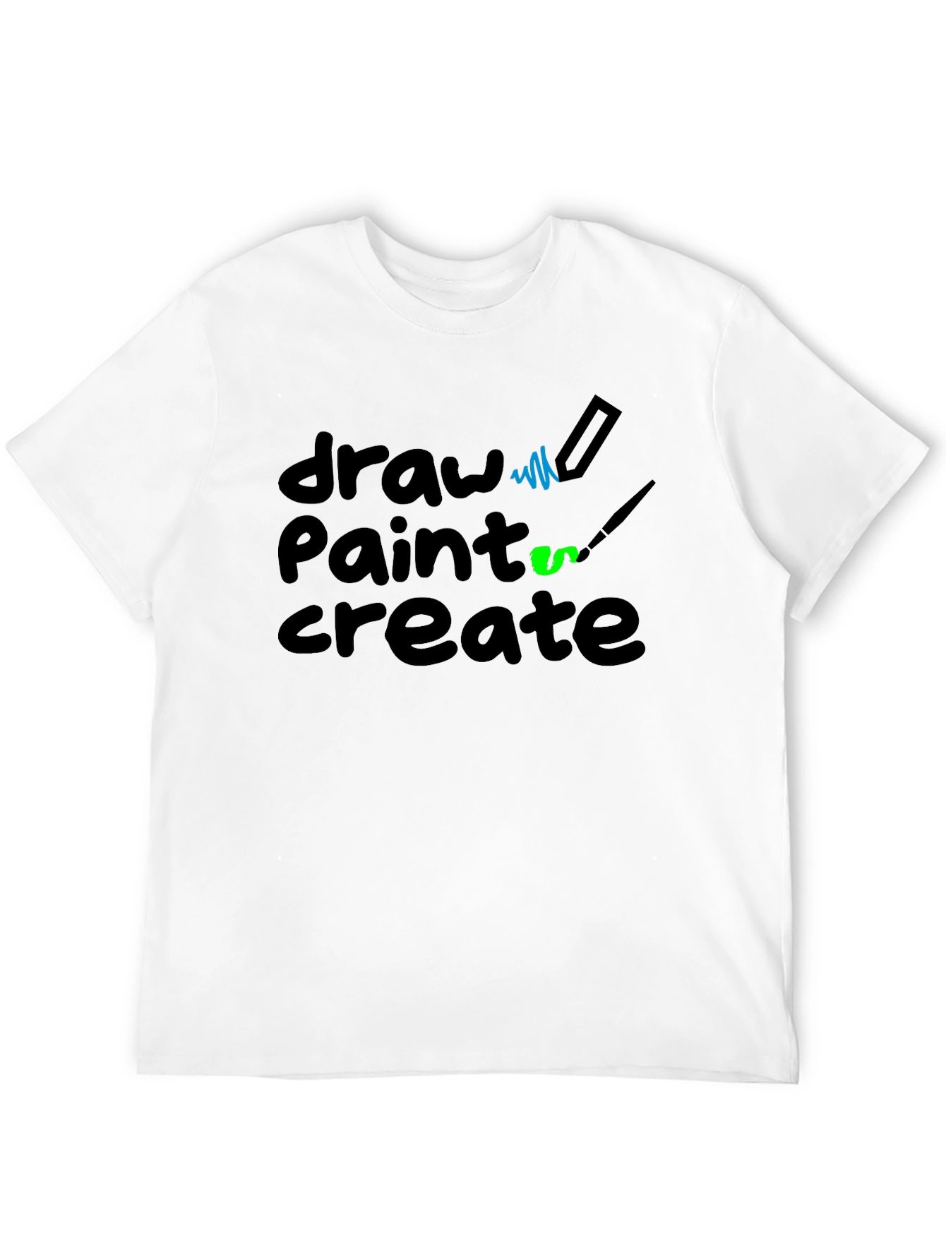 Draw Paint Create Black Graphic Tee