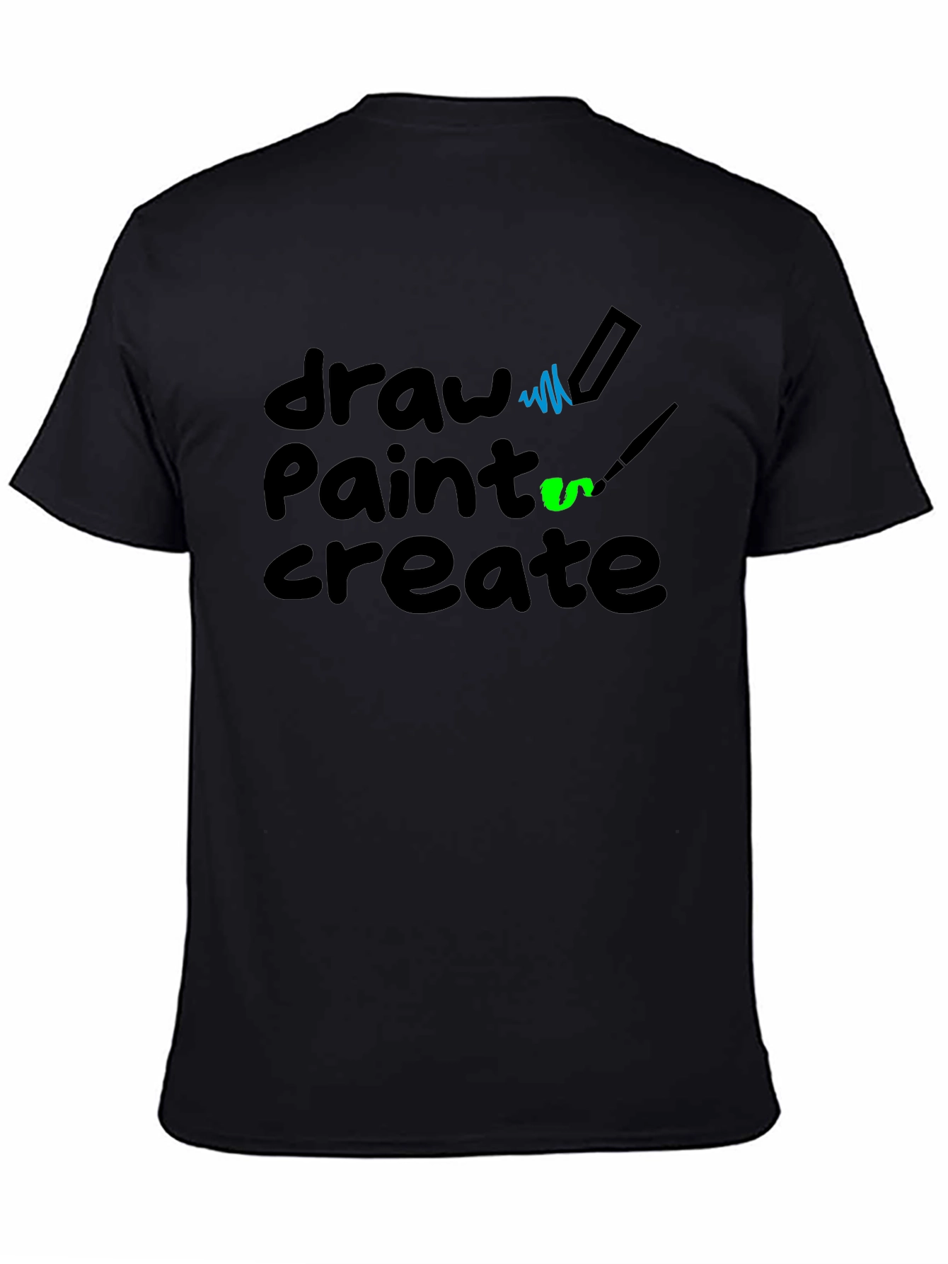 Draw Paint Create Black Graphic Tee