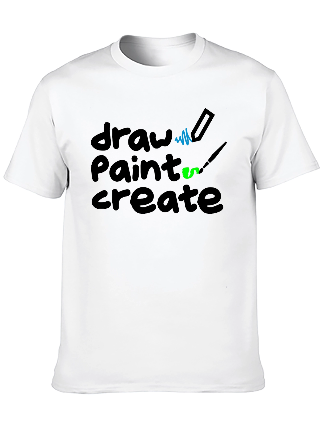 Draw Paint Create Black Graphic Tee