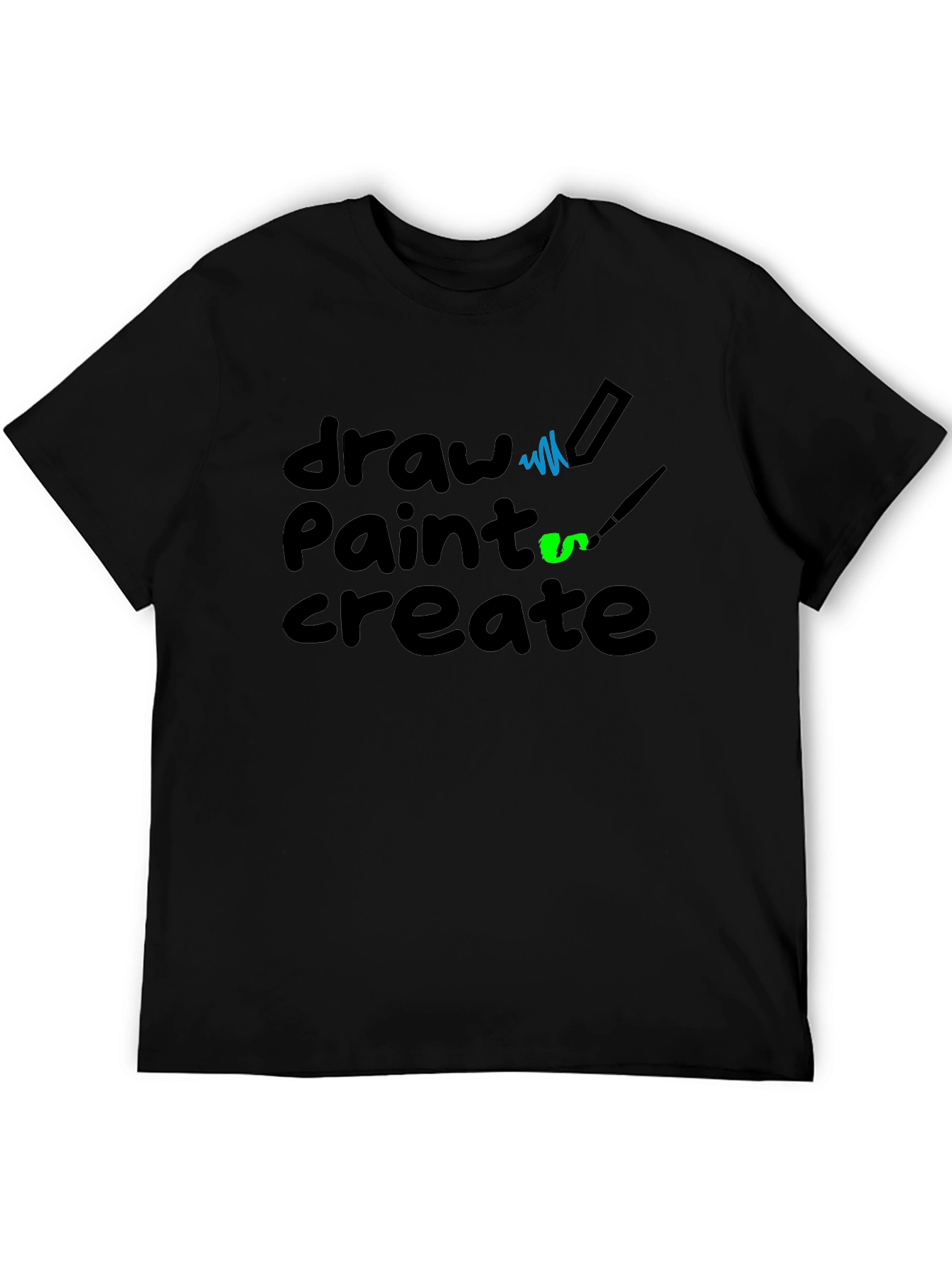 Draw Paint Create Black Graphic Tee