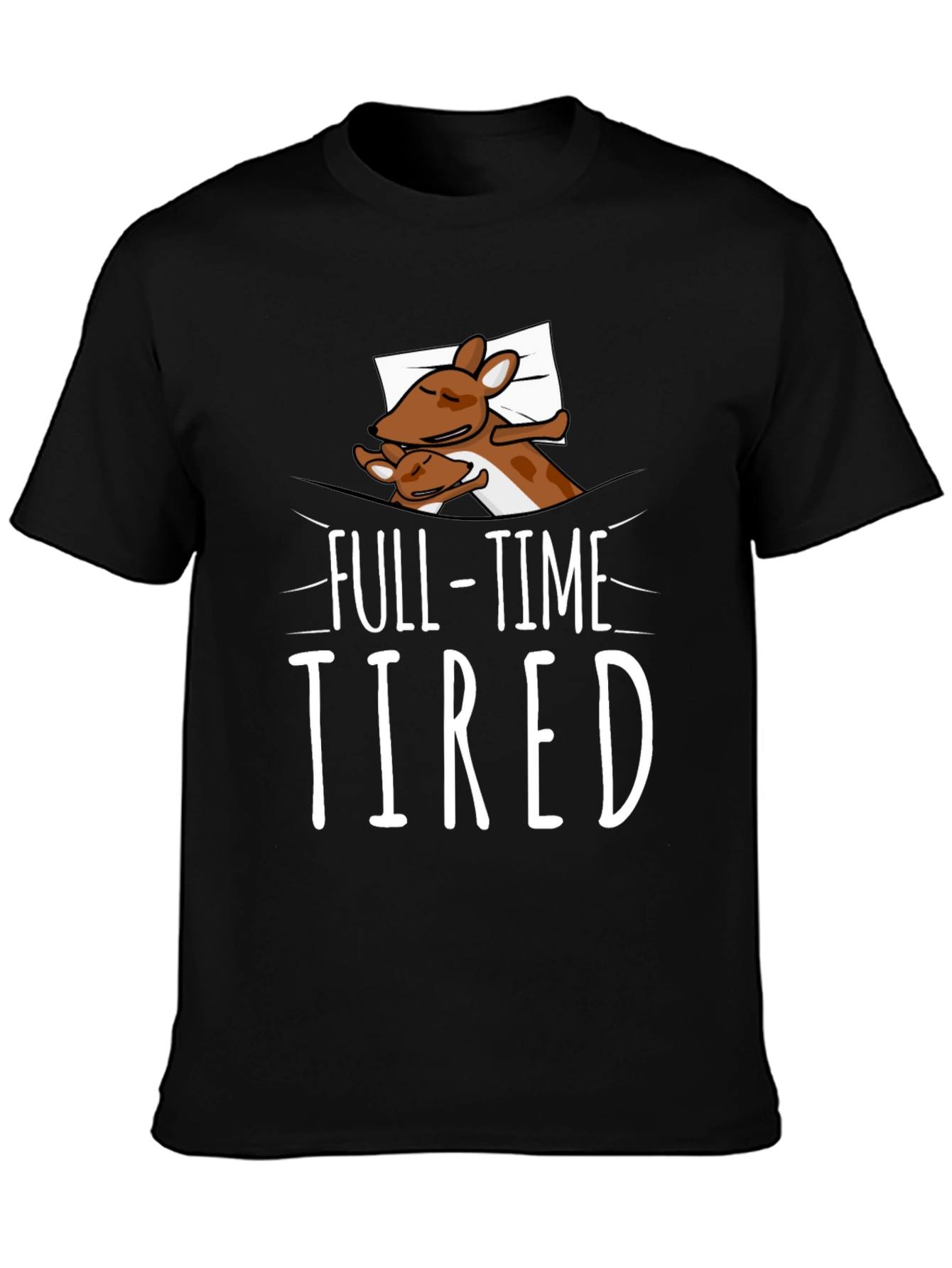 Full-Time Tired Sleepy Deer Graphic Tee