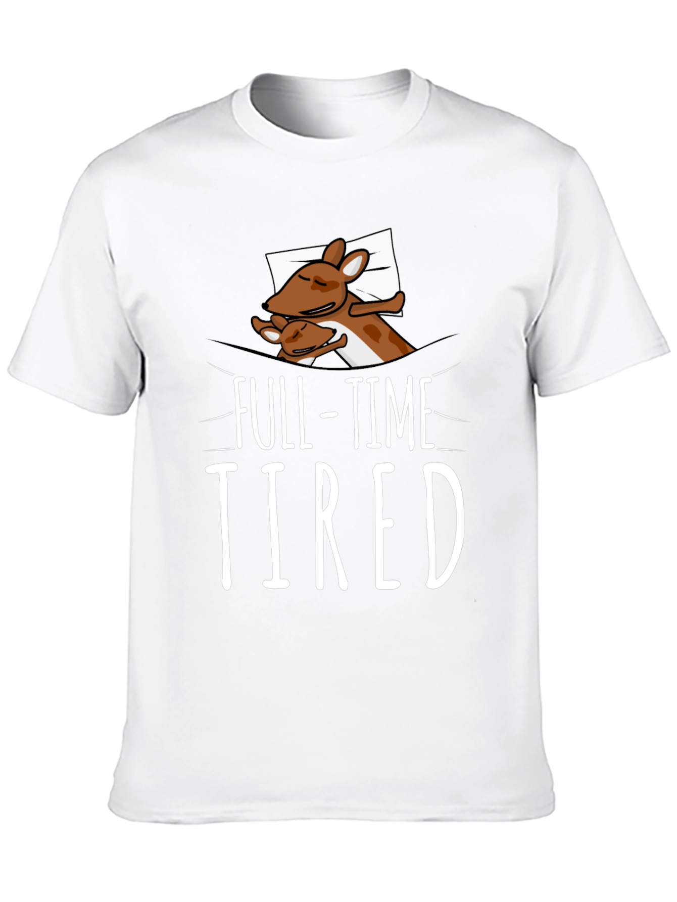 Full-Time Tired Sleepy Deer Graphic Tee