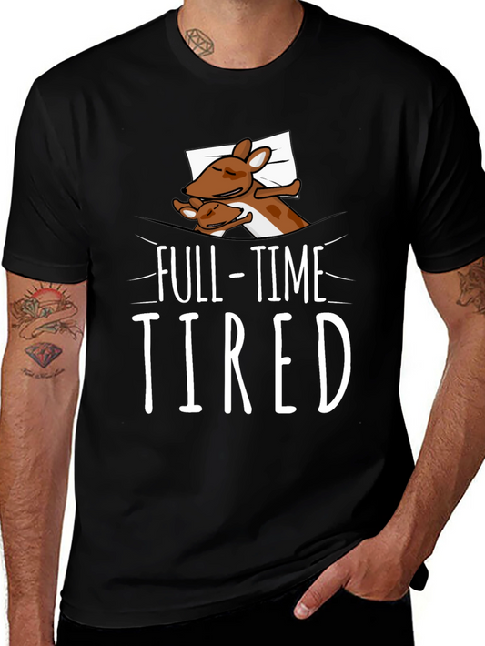 Full-Time Tired Sleepy Deer Graphic Tee