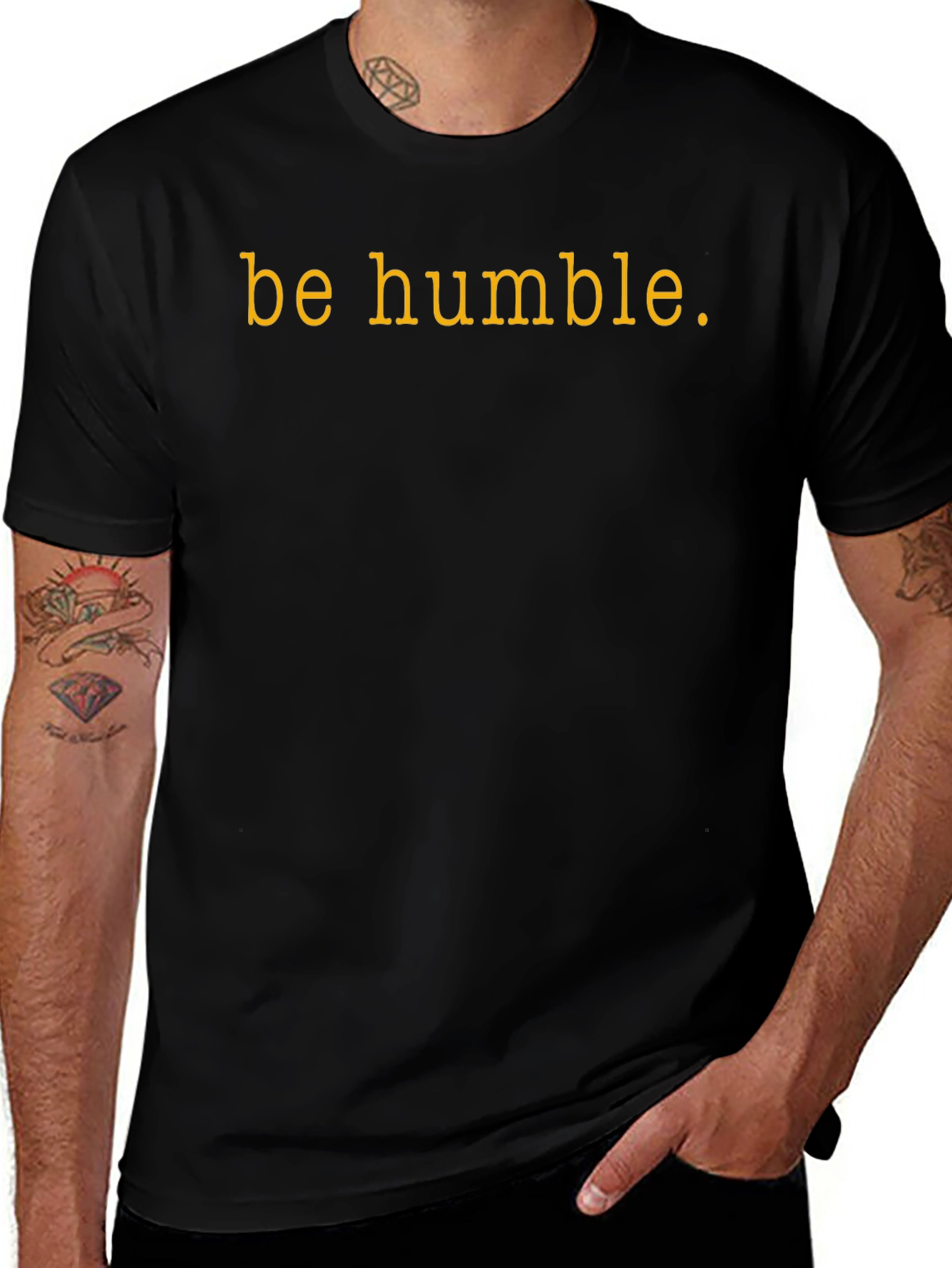 Be Humble Graphic Tee - Black Cotton T-Shirt