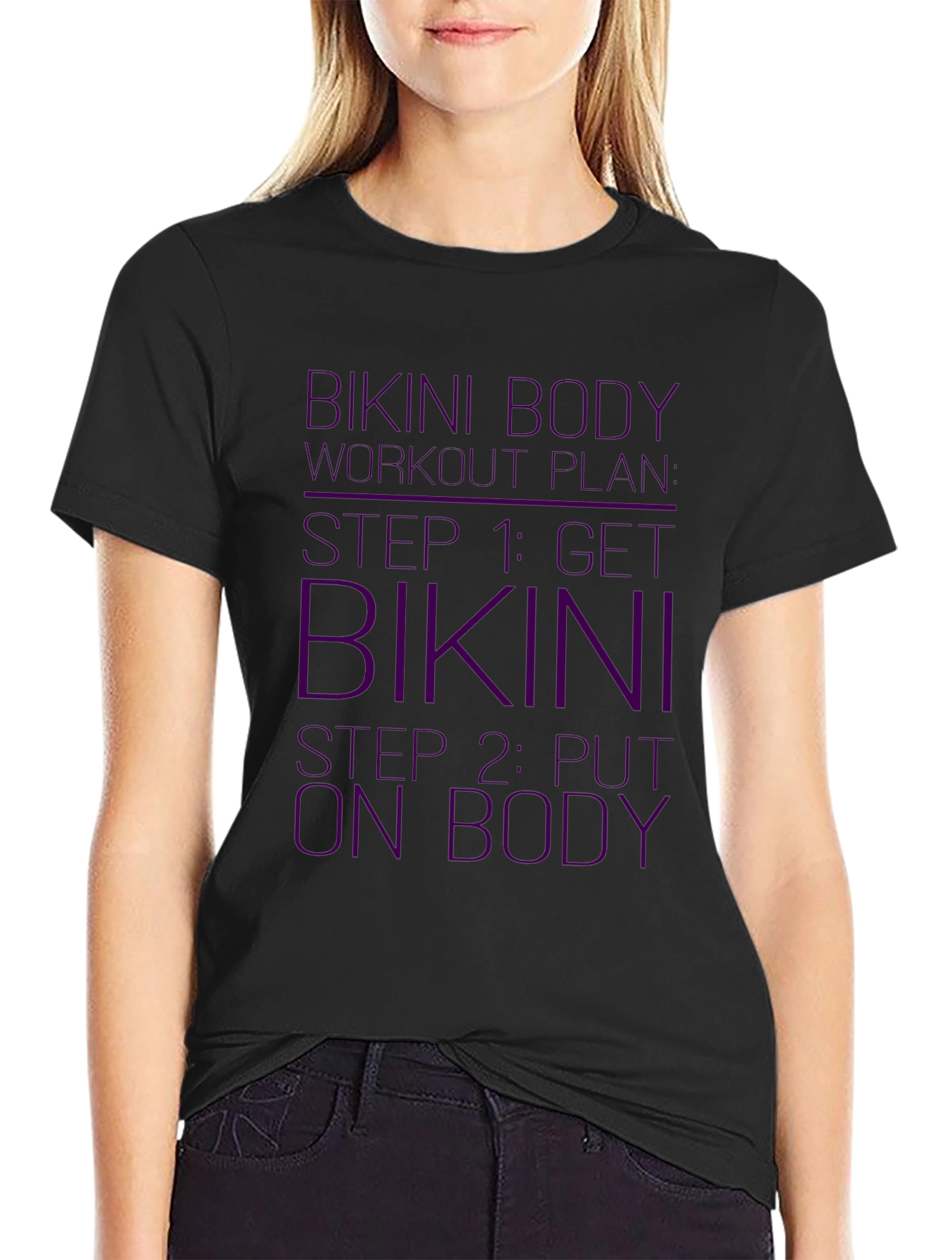 Bikini Body Workout Plan Funny Black T-Shirt