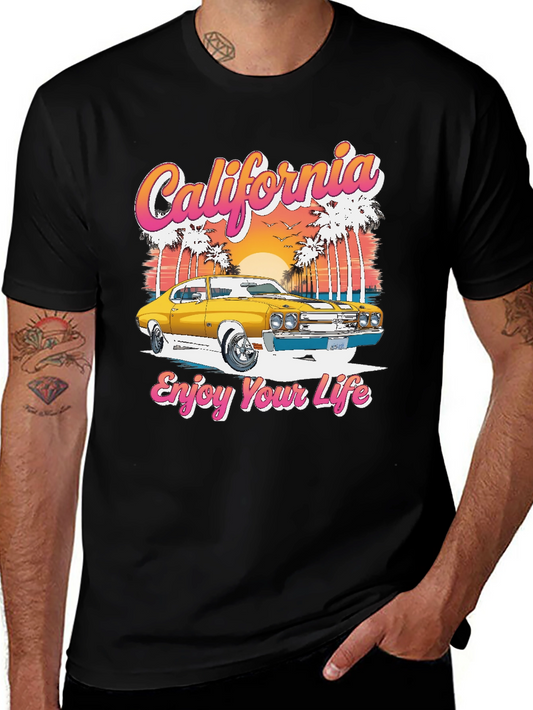 California Car Graphic T-Shirt - Retro Style