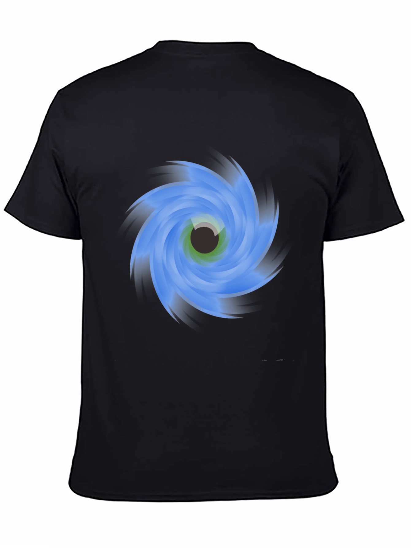 Abstract Eye Vortex Graphic Black T-Shirt