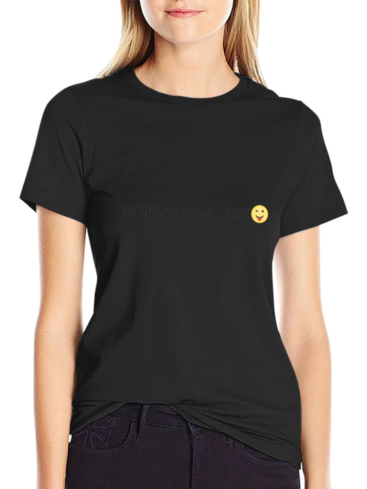 Your Girlfriend Best Friend Emoji Black T-Shirt