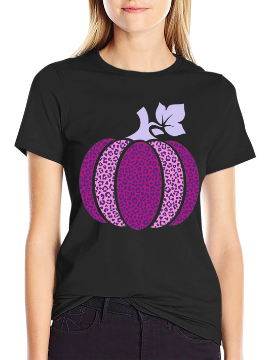 Pumpkin Leopard Print Graphic Tee