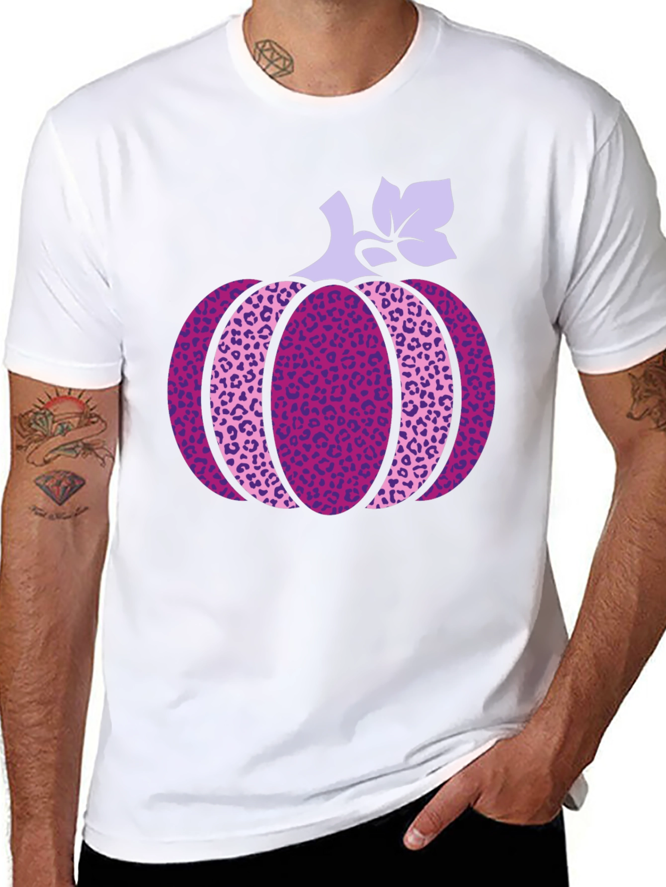 Pumpkin Leopard Print Graphic Tee