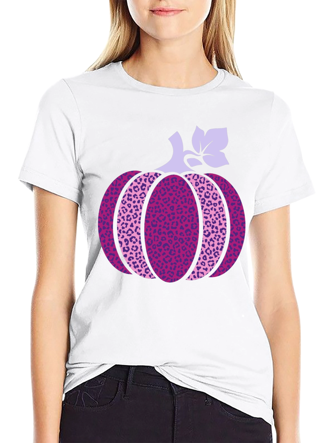 Pumpkin Leopard Print Graphic Tee