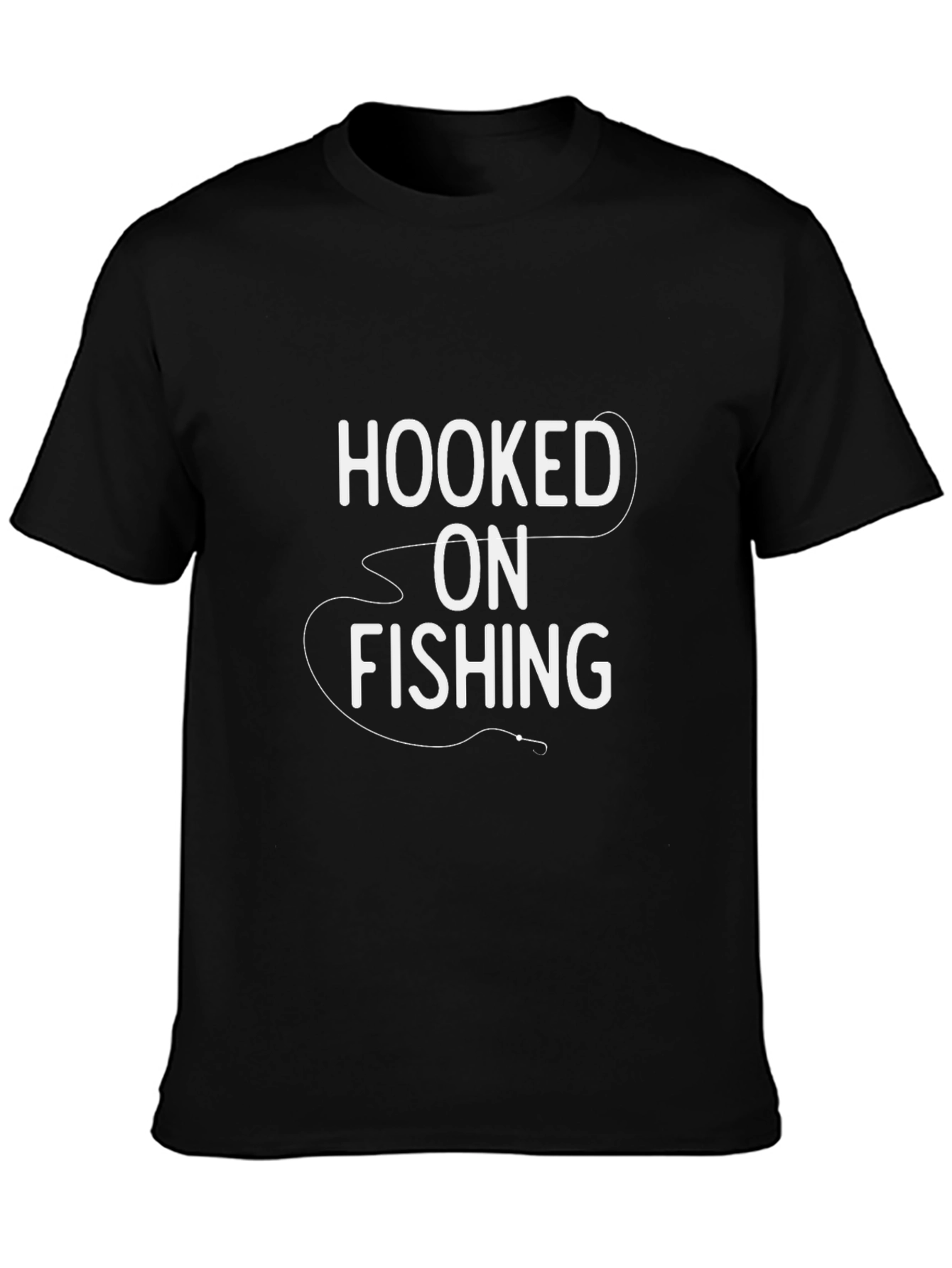 Hooked On Fishing Black T-Shirt