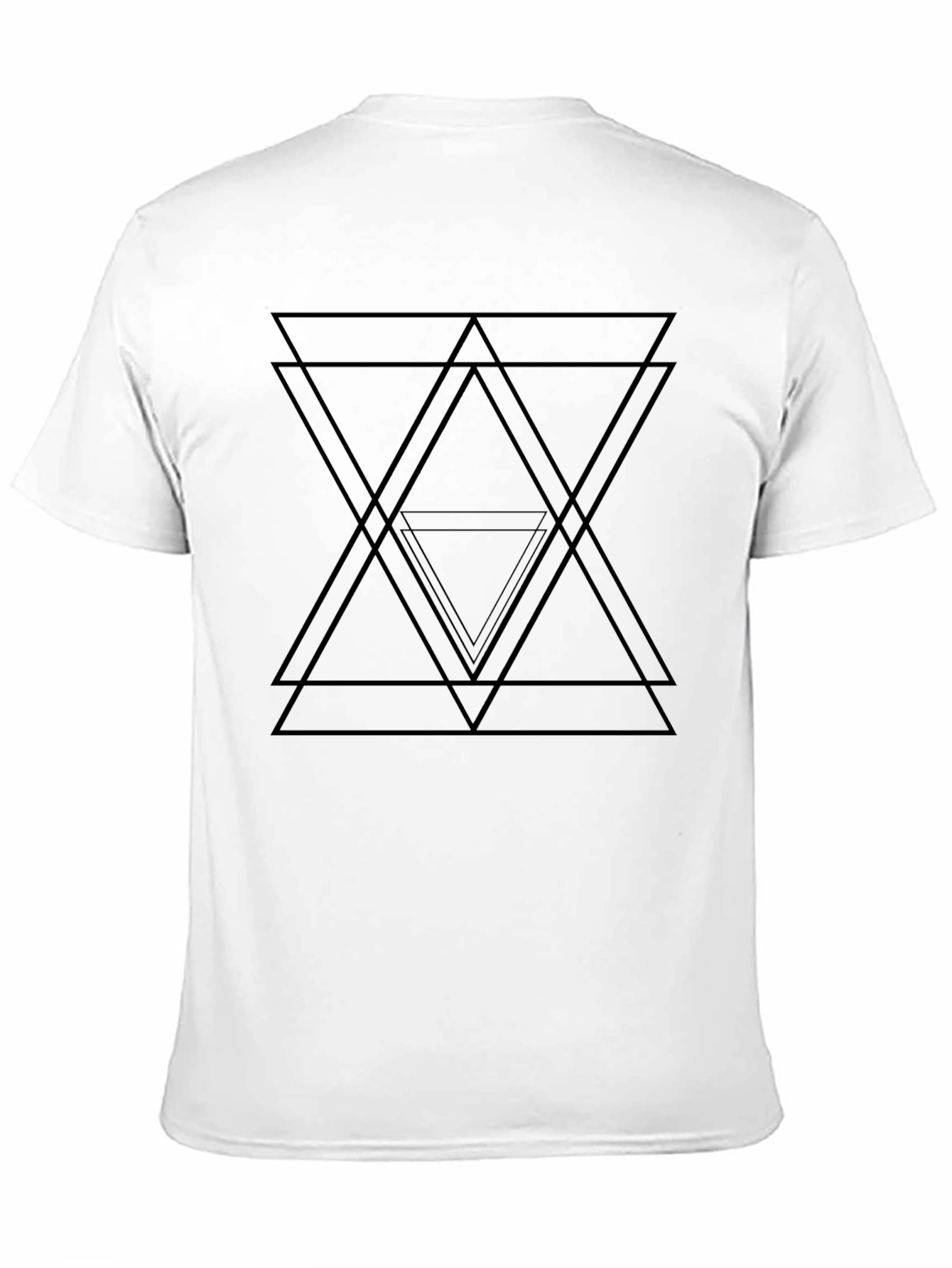 Geometric Triangle Graphic Black T-Shirt