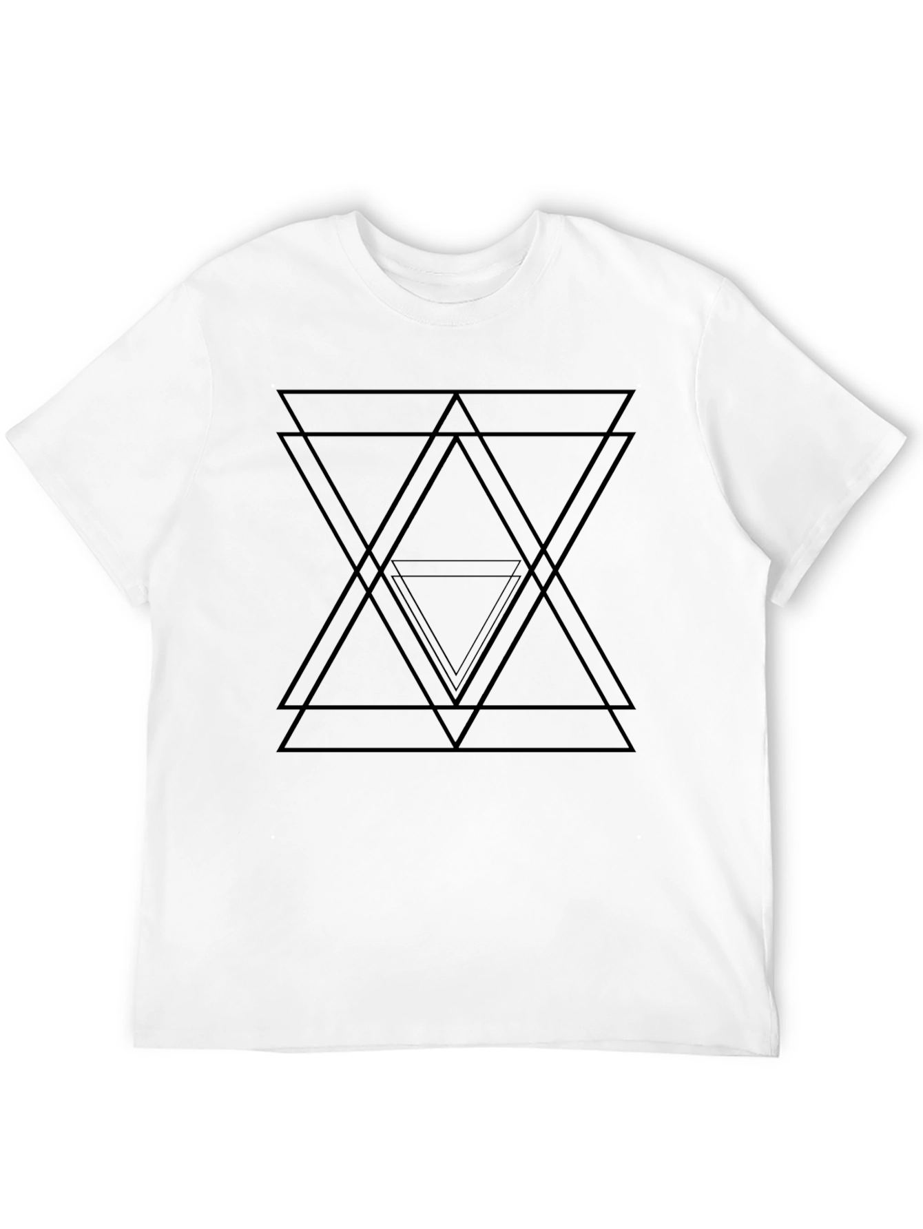 Geometric Triangle Graphic Black T-Shirt