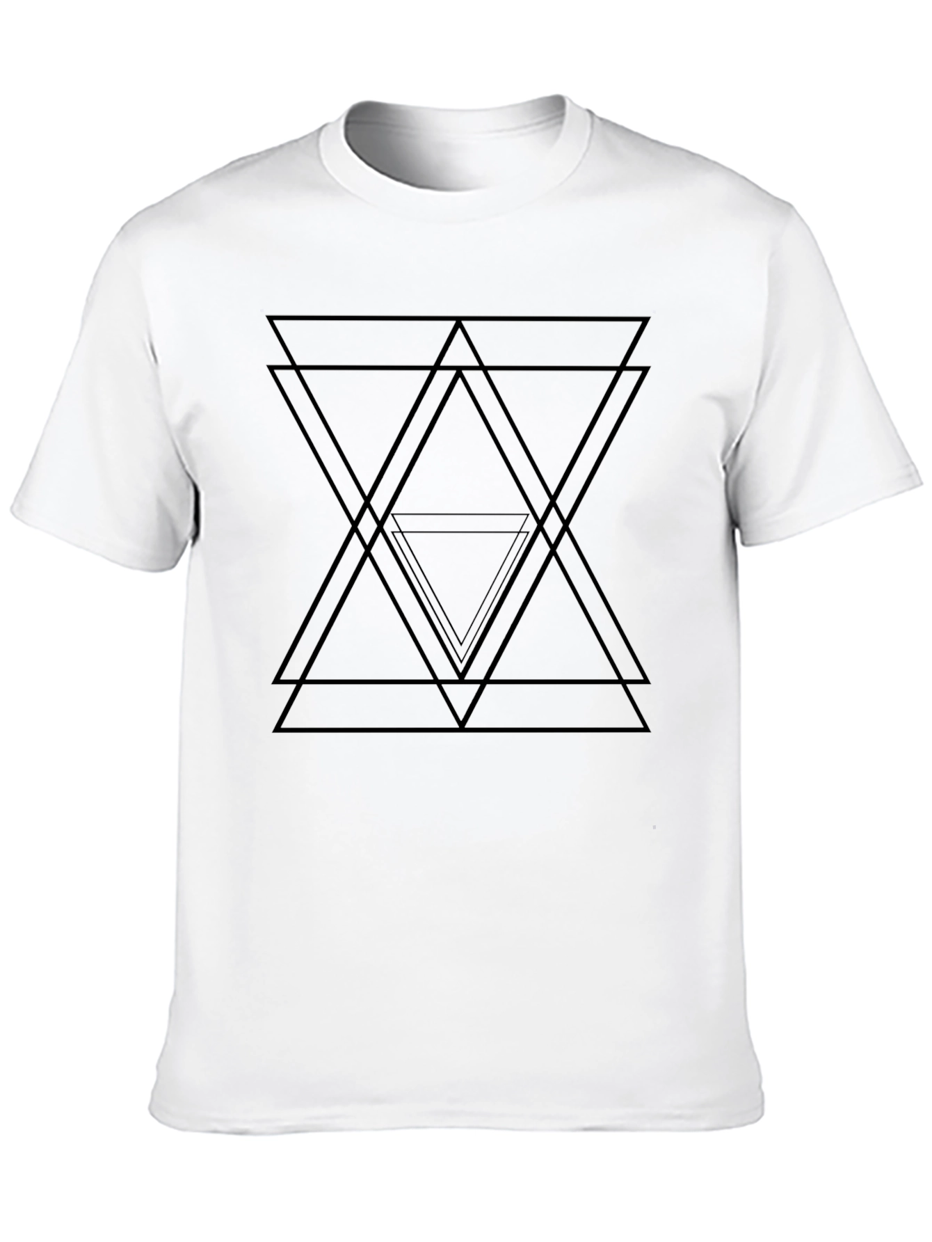 Geometric Triangle Graphic Black T-Shirt