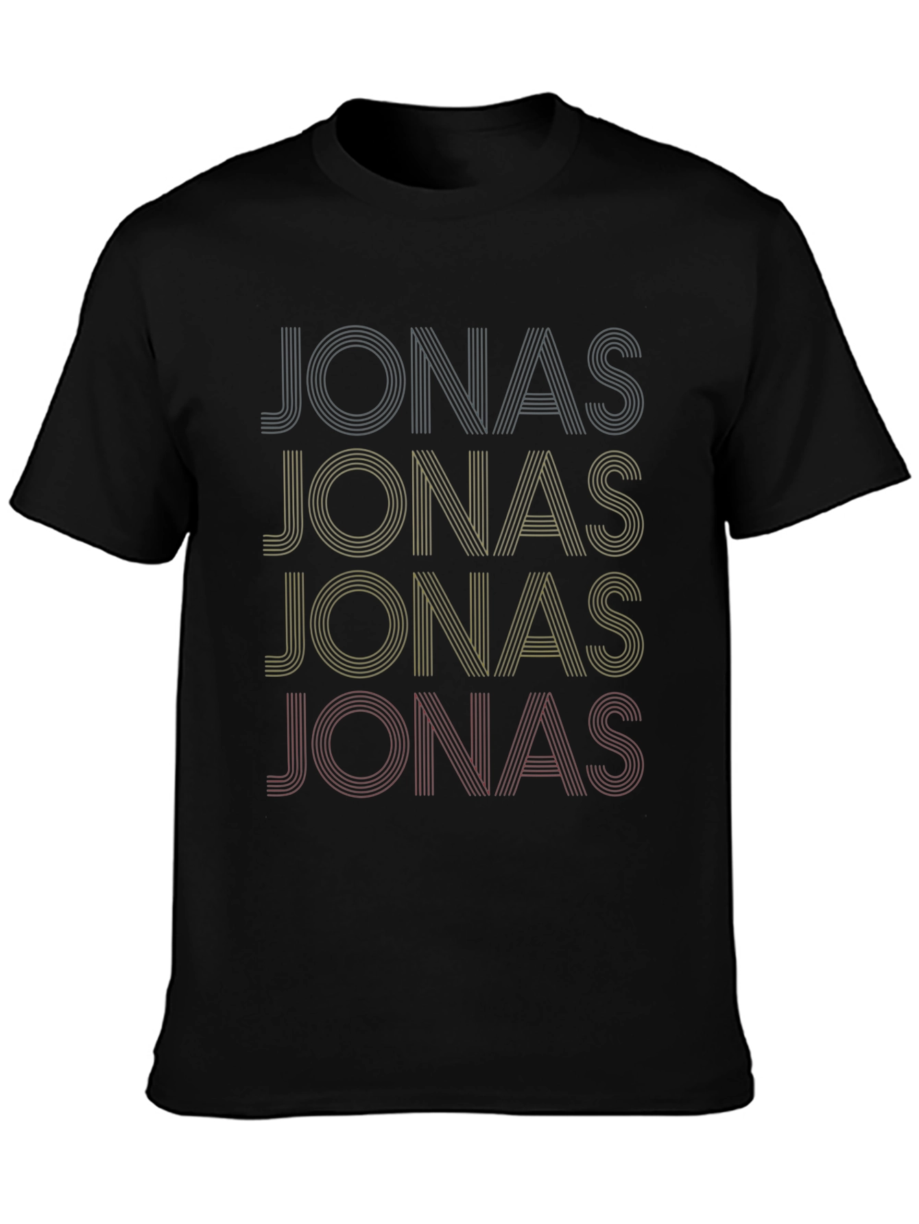 Jonas Name Retro Stacked T-Shirt - Stylish Casual Tee