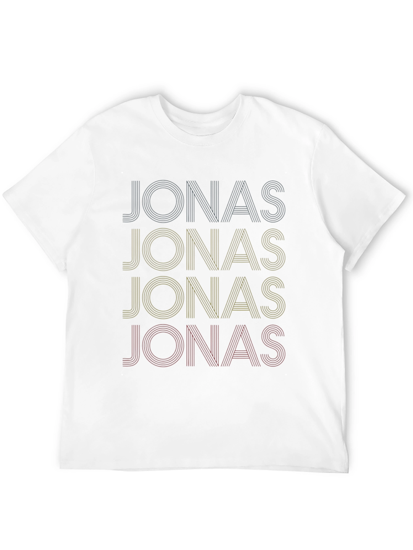 Jonas Name Retro Stacked T-Shirt - Stylish Casual Tee