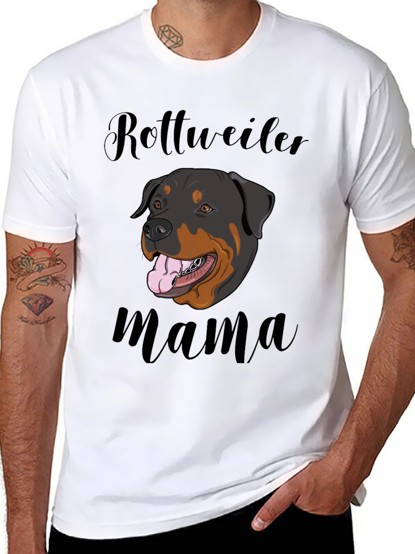 Rottweiler Mama Graphic Tee - Dog Lover Shirt