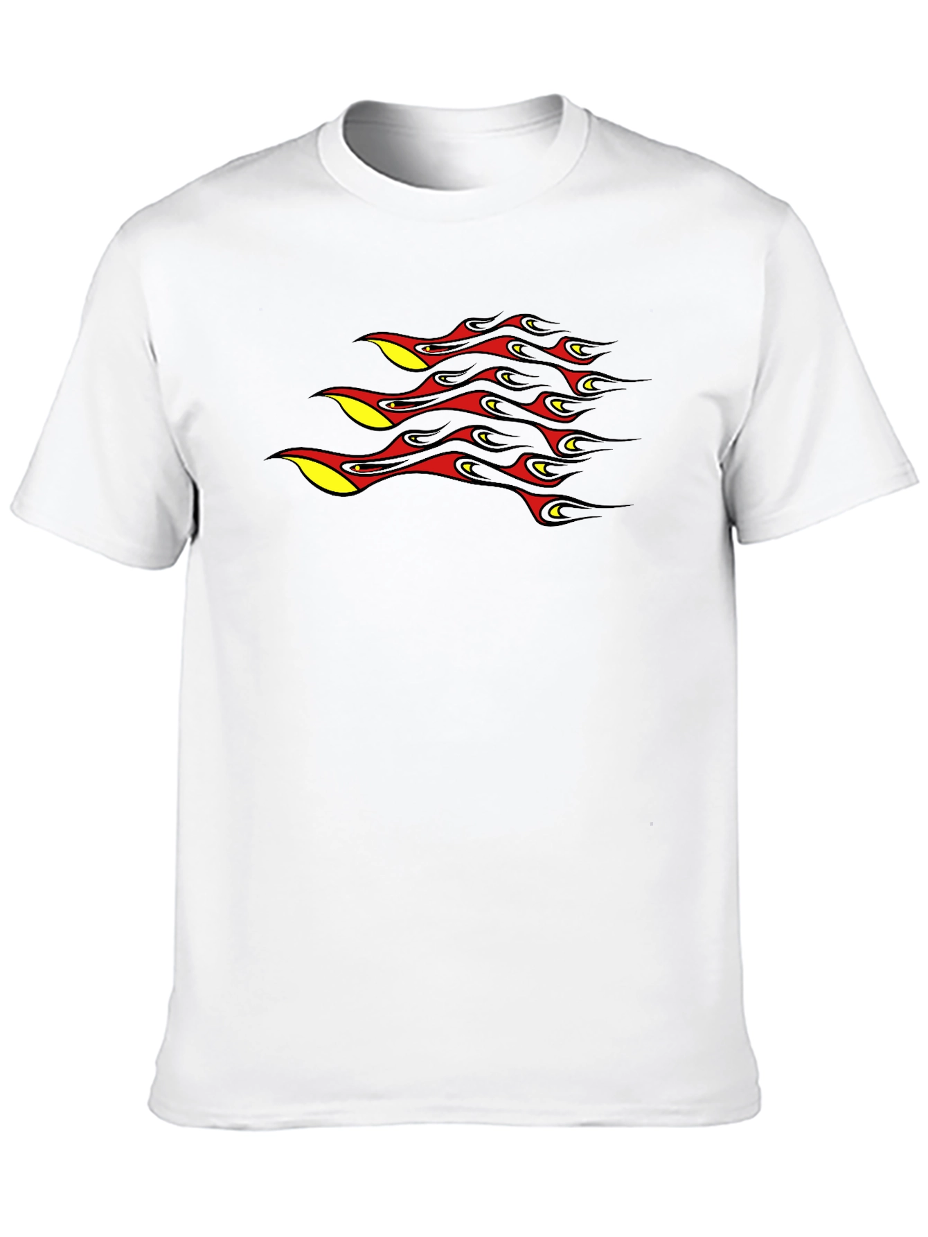 Black T-Shirt with Abstract Flame Design