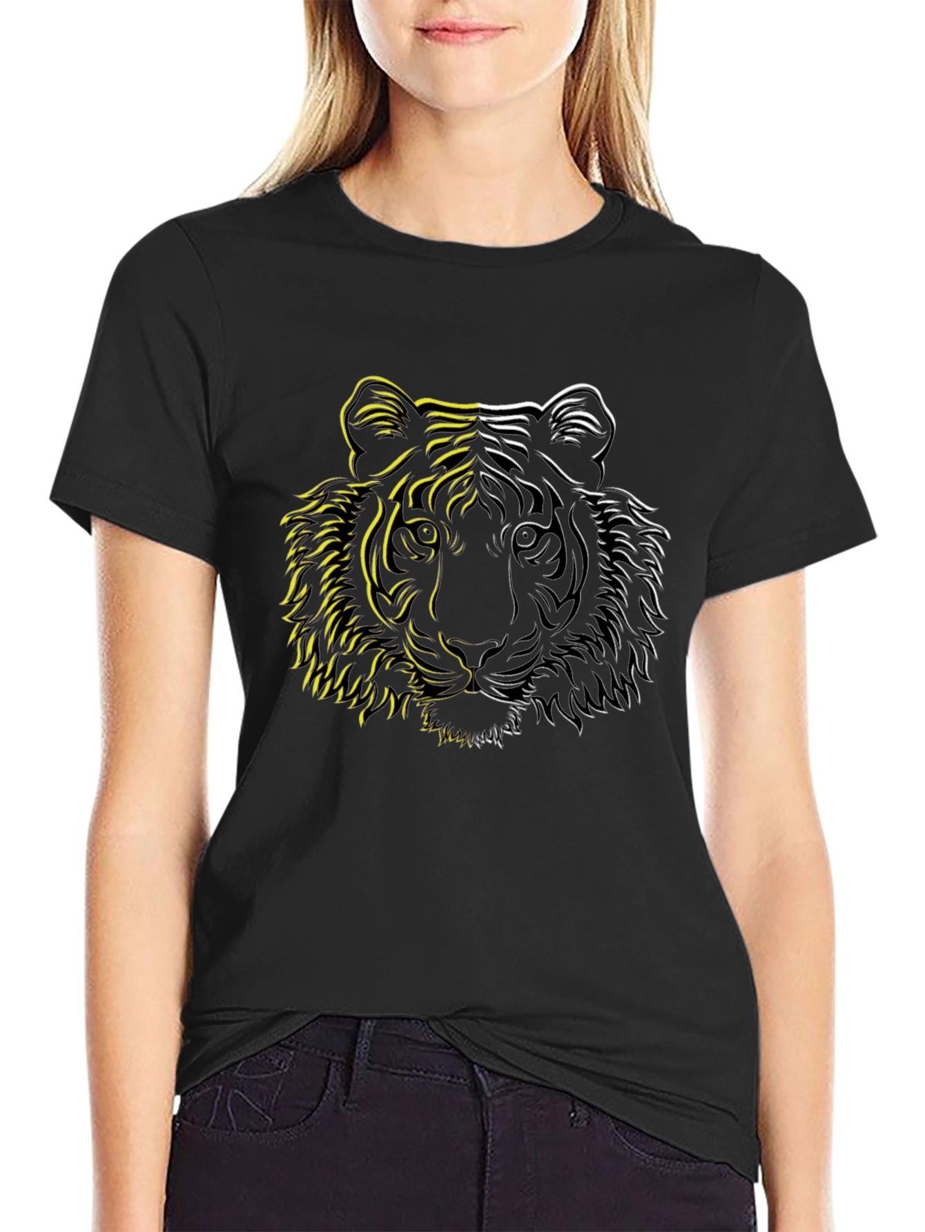 Tiger Graphic Tee - Stylish Black T-Shirt