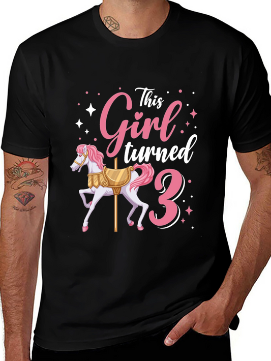 Girls 3rd Birthday Carousel T-Shirt