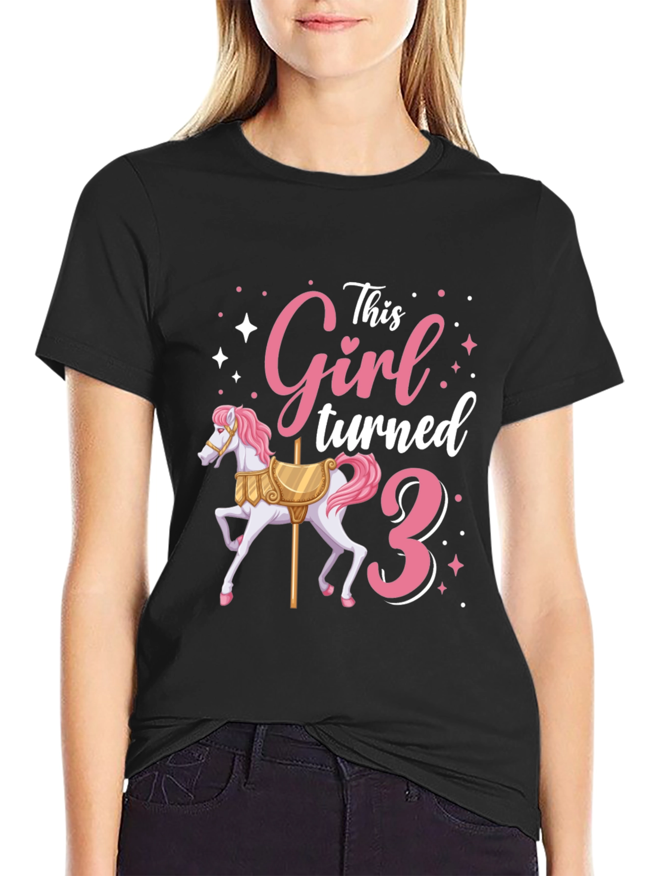 Girls 3rd Birthday Carousel T-Shirt