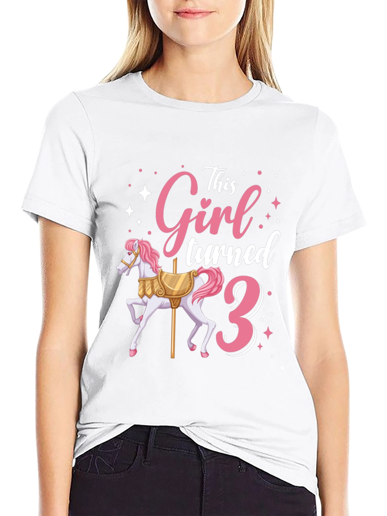 Girls 3rd Birthday Carousel T-Shirt