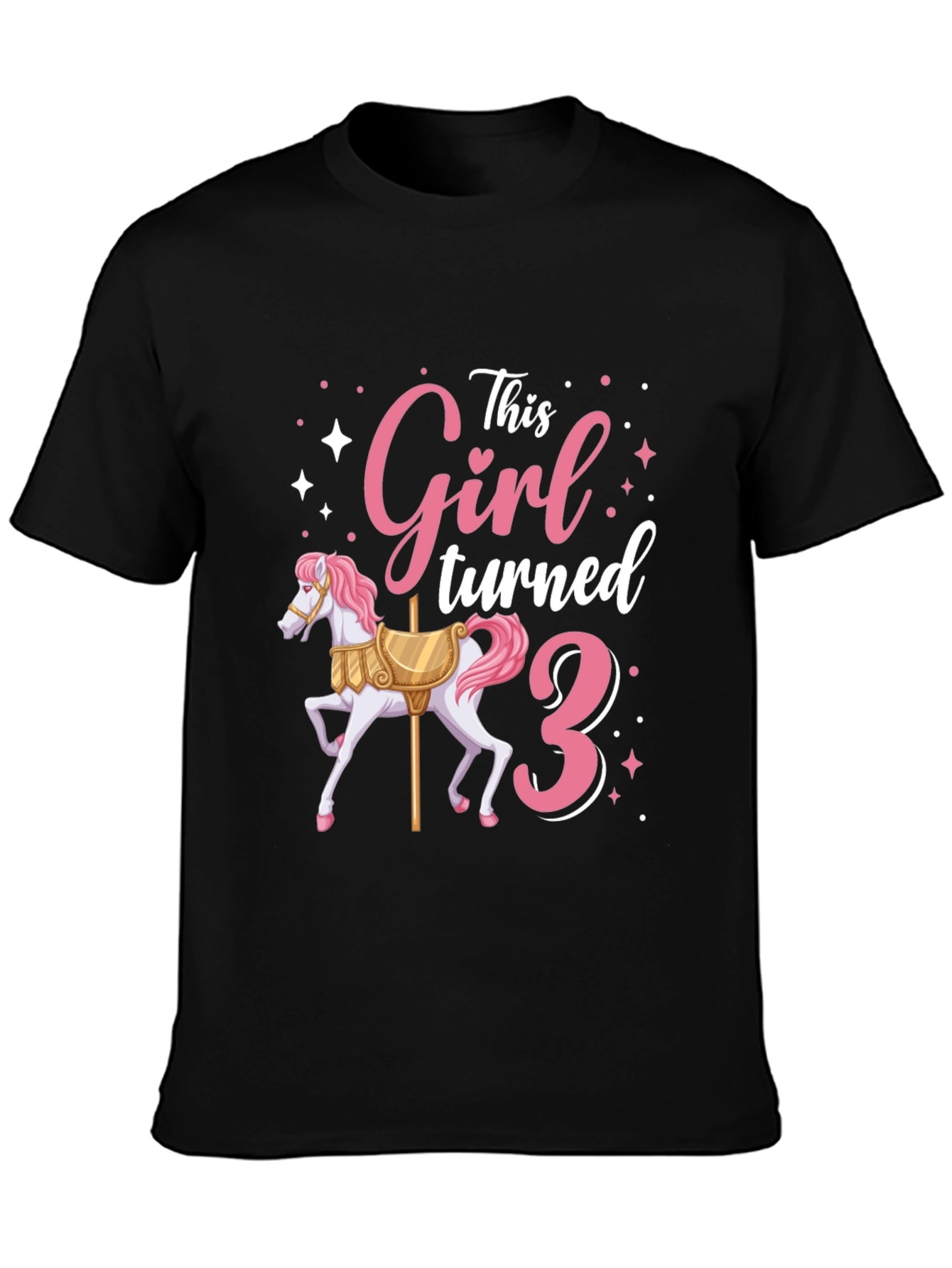 Girls 3rd Birthday Carousel T-Shirt