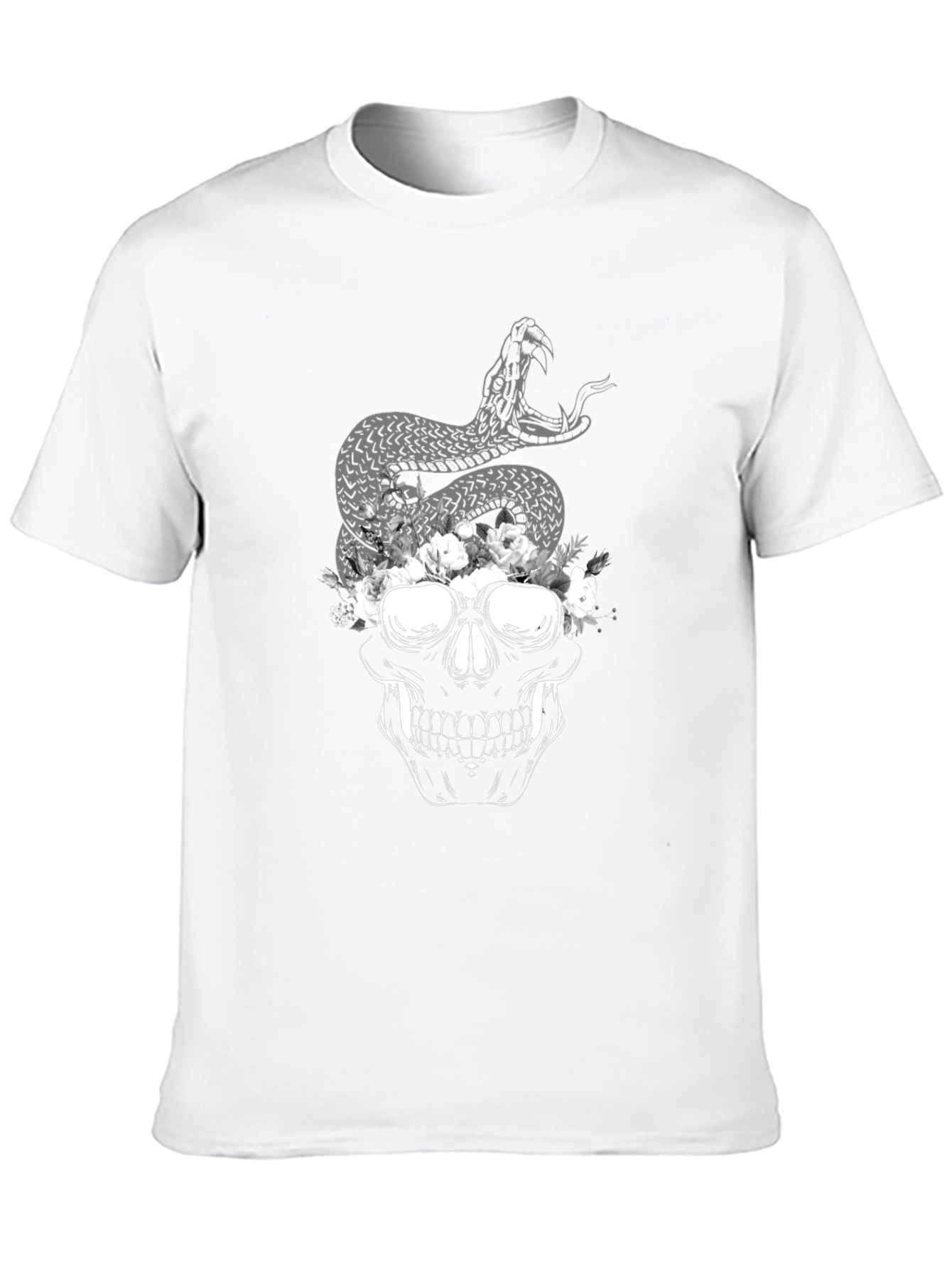 Skull Snake Graphic Tee - Dark Aesthetic Style