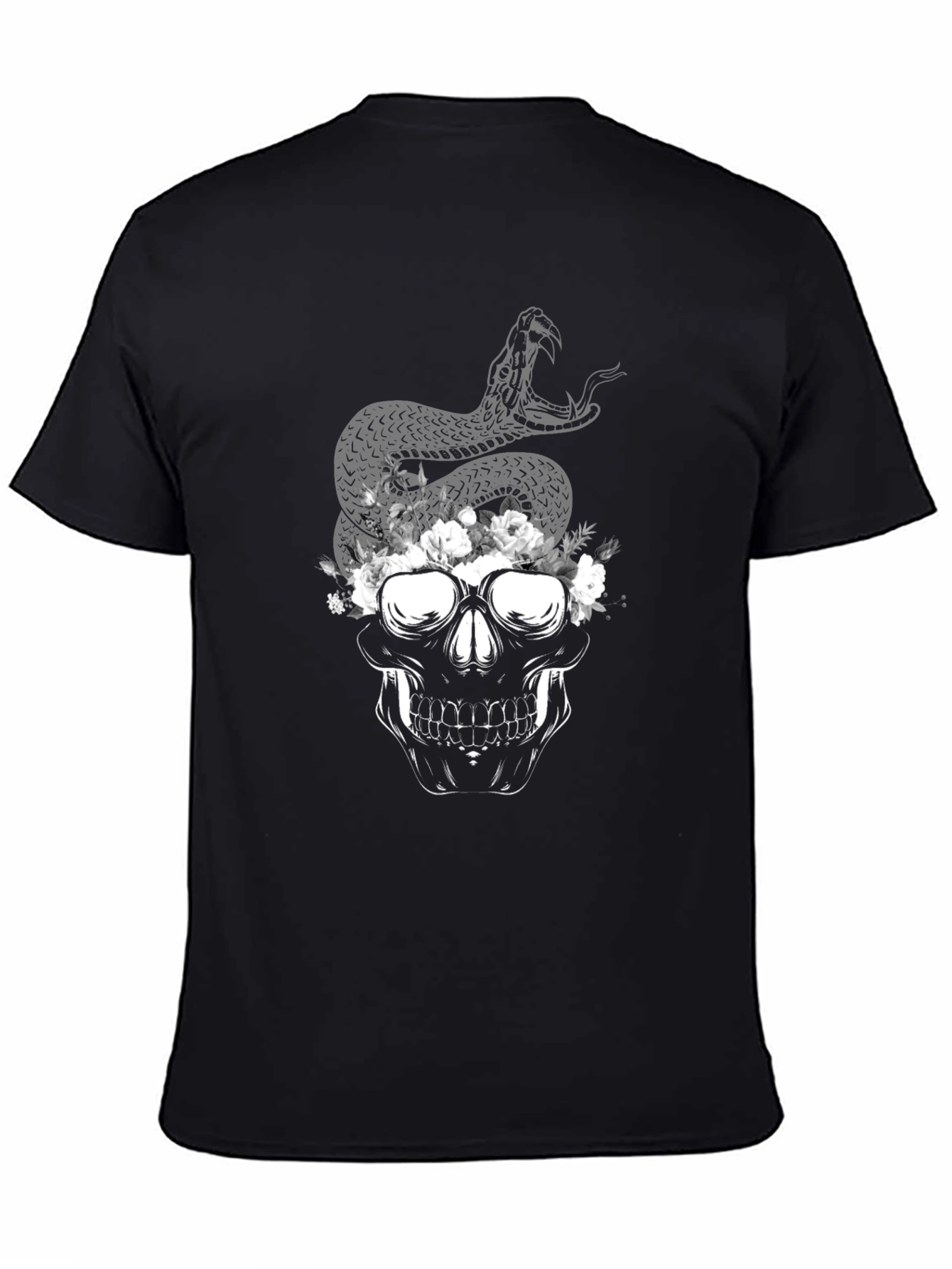 Skull Snake Graphic Tee - Dark Aesthetic Style