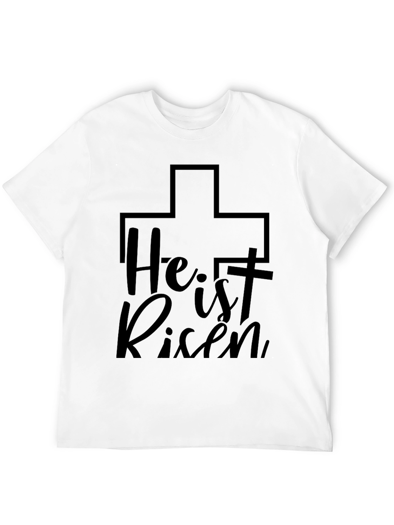 He is Risen Cross Graphic Tee - Black Unisex