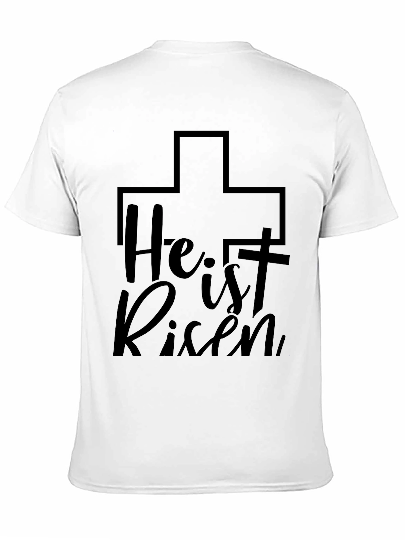 He is Risen Cross Graphic Tee - Black Unisex