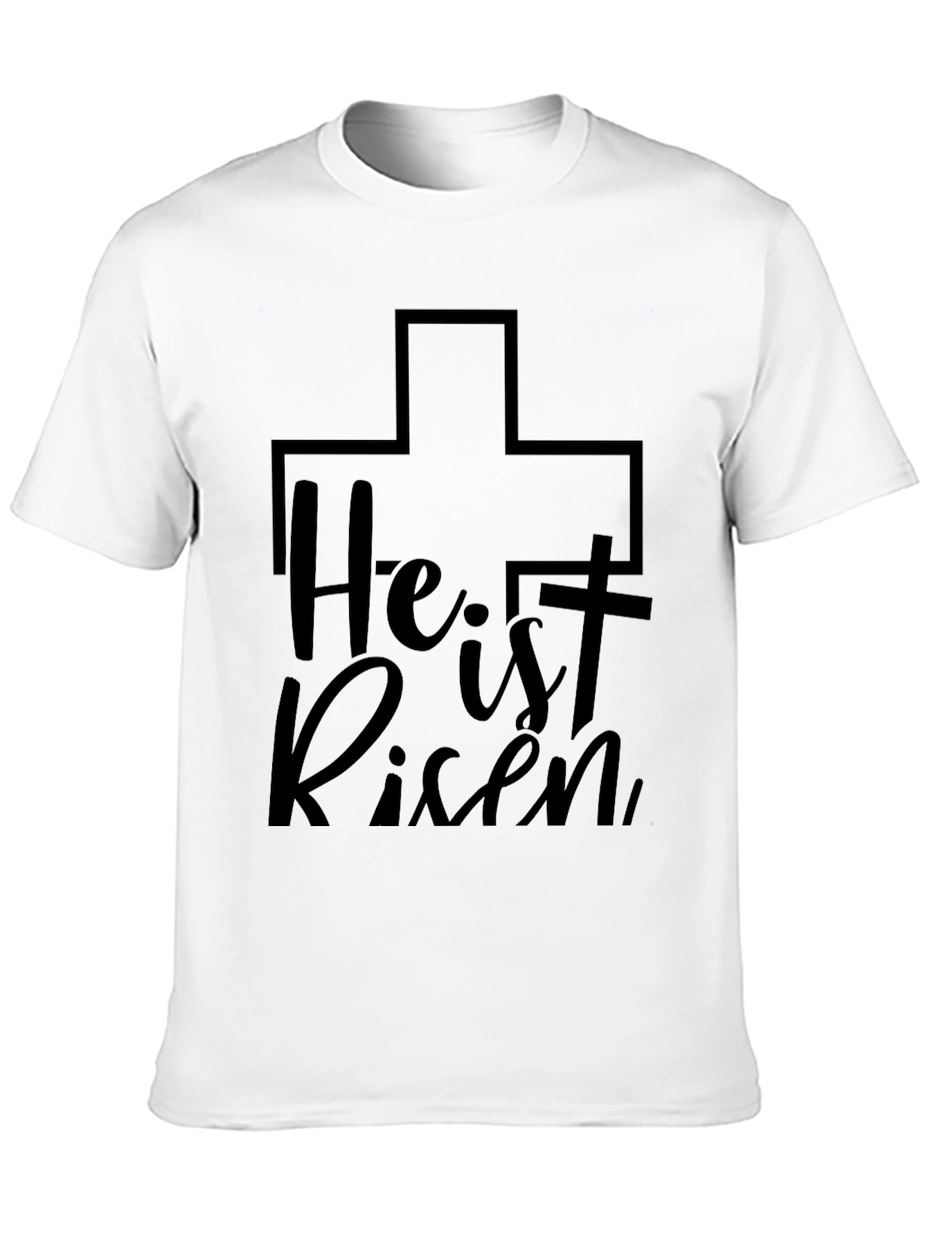He is Risen Cross Graphic Tee - Black Unisex